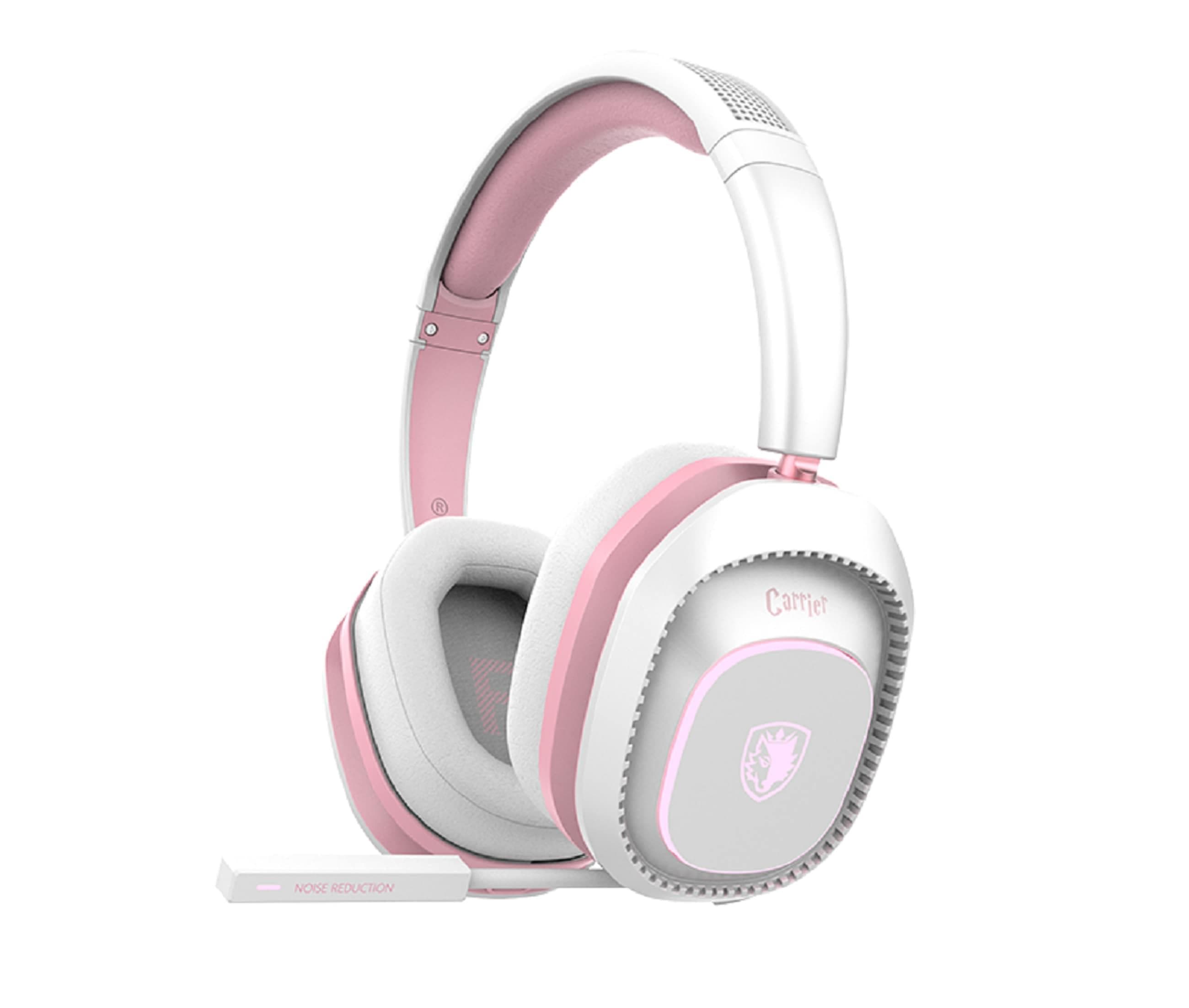 SADES Gaming-Headset Carrier SA-203 pink weiß kabellos