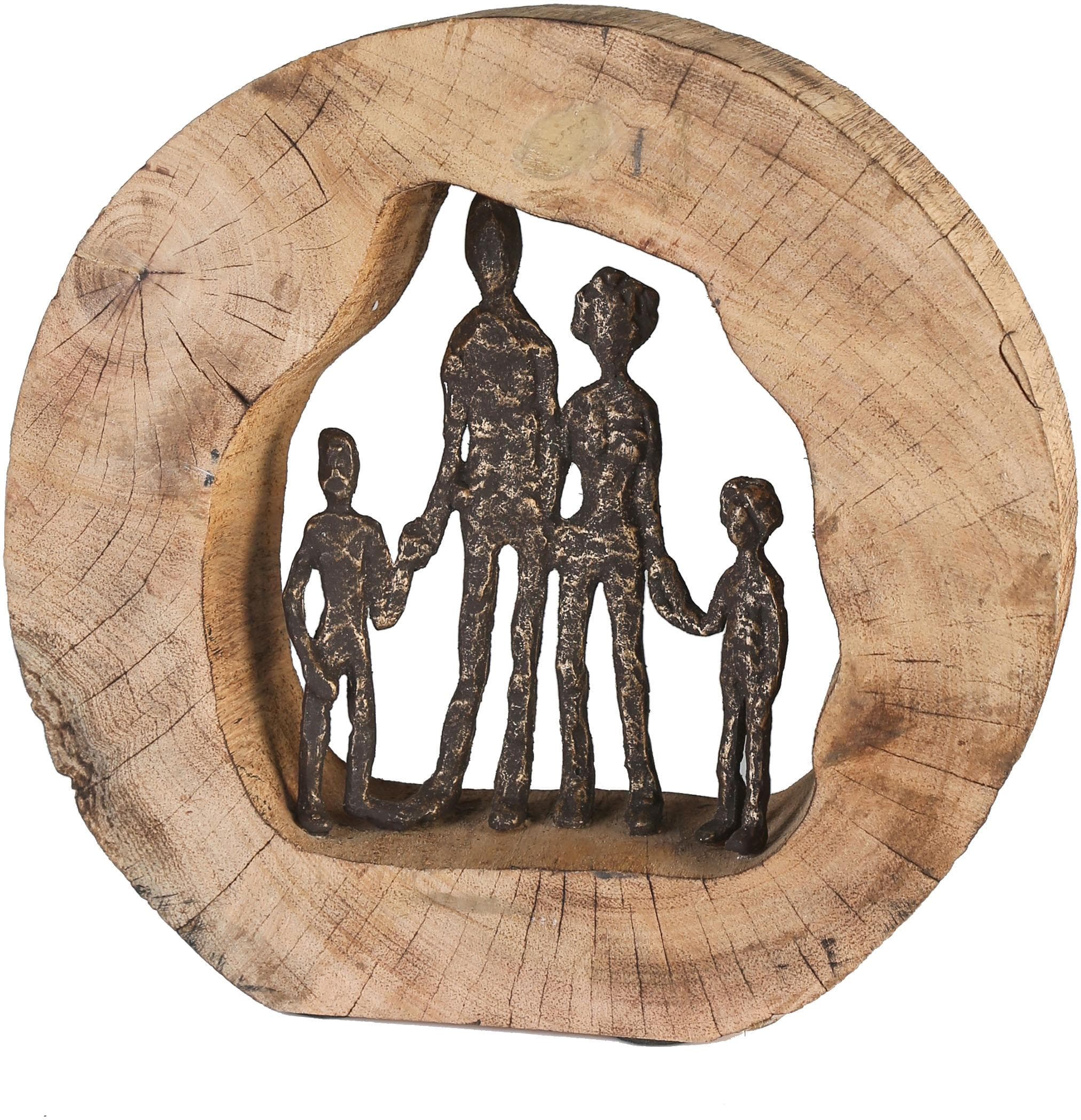 Casablanca by Gilde Dekofigur Familie: Elegante Metall- & Holz-Skulptur