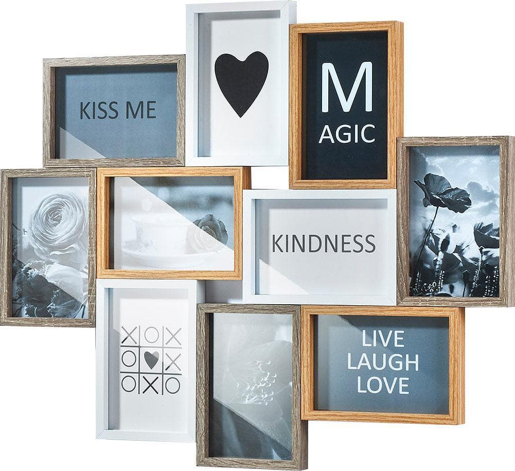 Locker Bilder-Collage HEART braun MDF