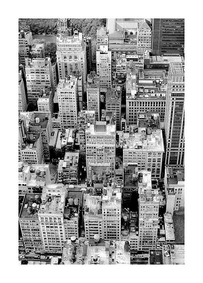 Komar Wandbild Roof Top Bunt Modernes Stadtmotiv