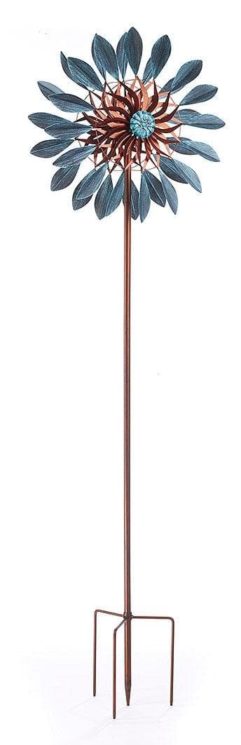 Locker Gartenstecker Windrad Braun Metall