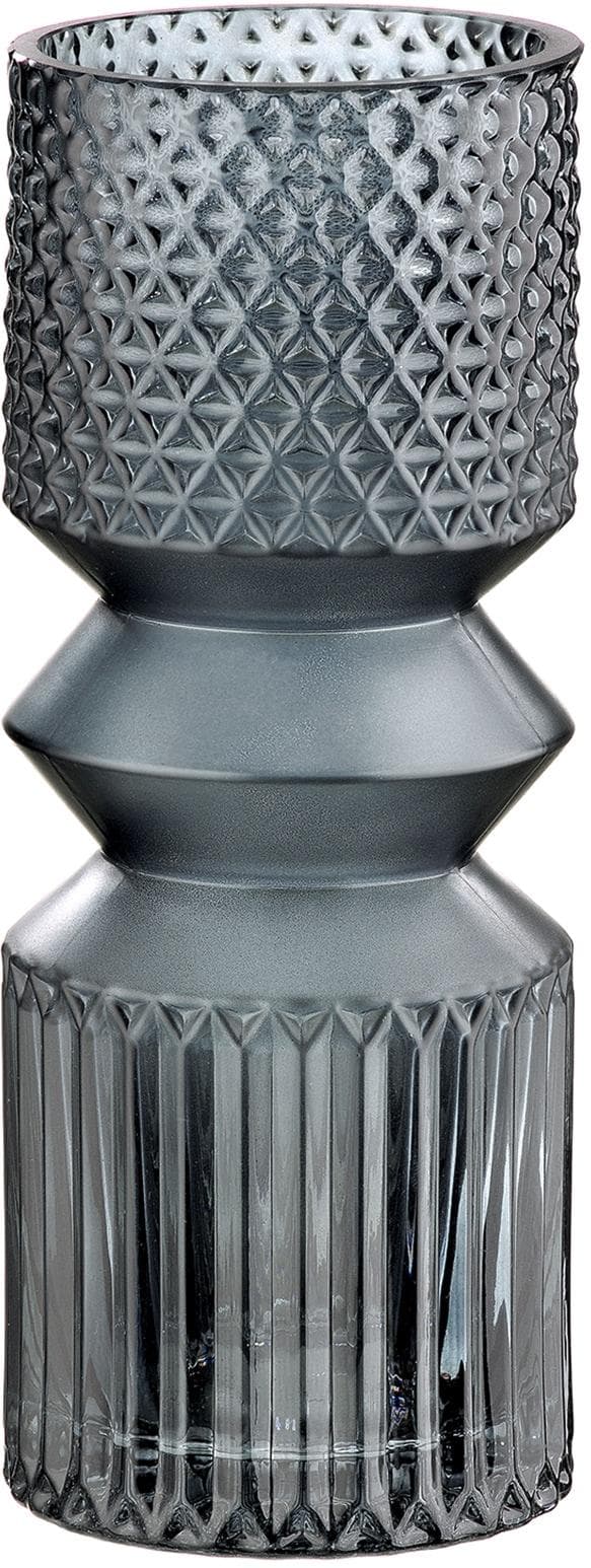 GILDE Tischvase Pintu Grau Glas Modern
