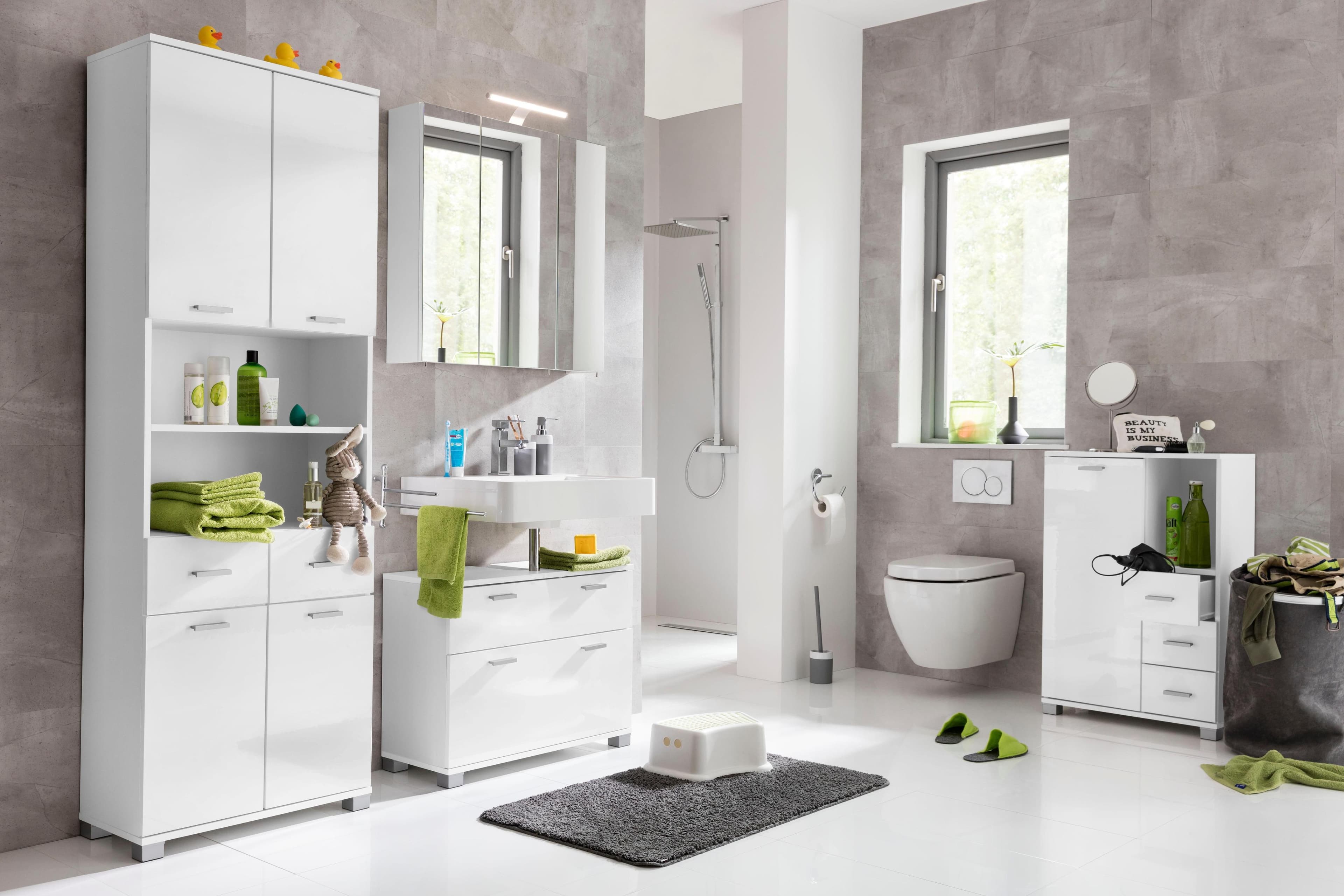 Schildmeyer Roma Spiegelschrank Weiß mit LED und Steckdose