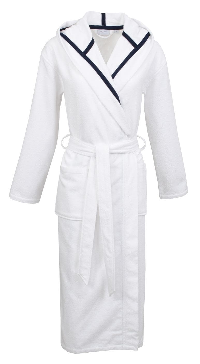 Unisex-Bademantel Carl Ross supercombed light L weiß night blau
