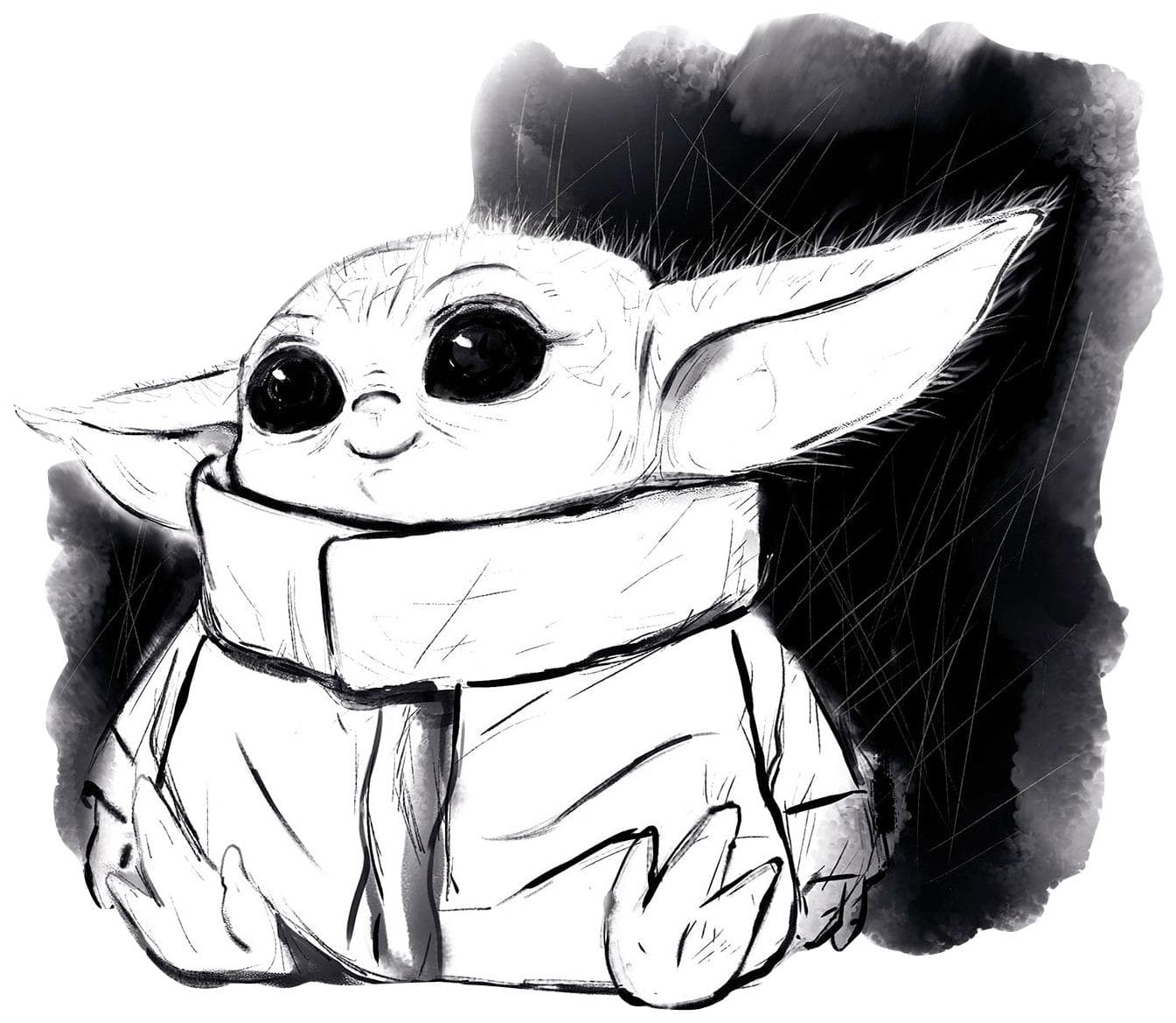 Bild KOMAR Mandalorian The Child Sweet Black White Poster