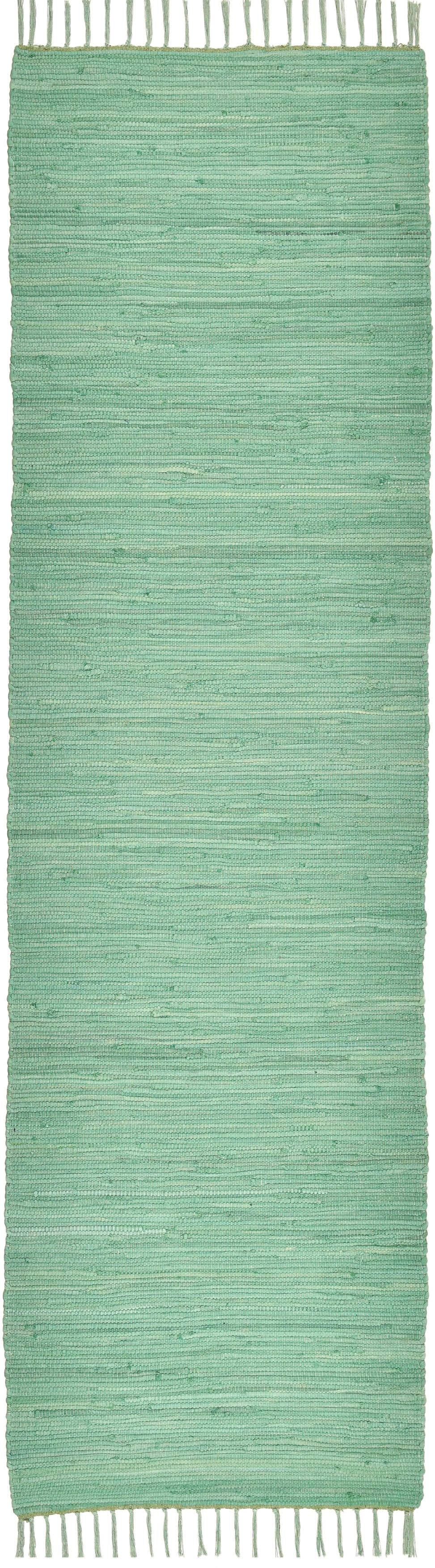 Eleganter Mintgrüner Baumwollteppich