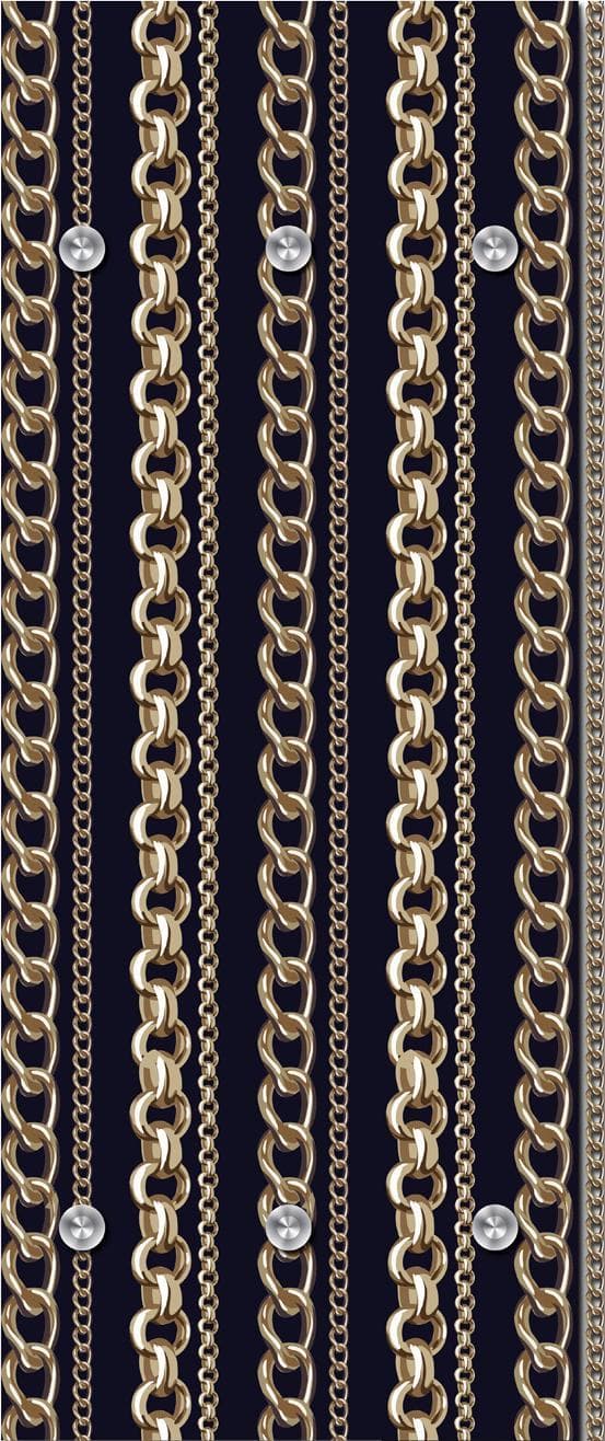 QUEENCE Garderobenleiste Ketten Schwarz Gold 6 Haken