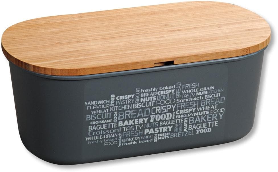 KESPER Brotkasten Grau mit Schneidbrett