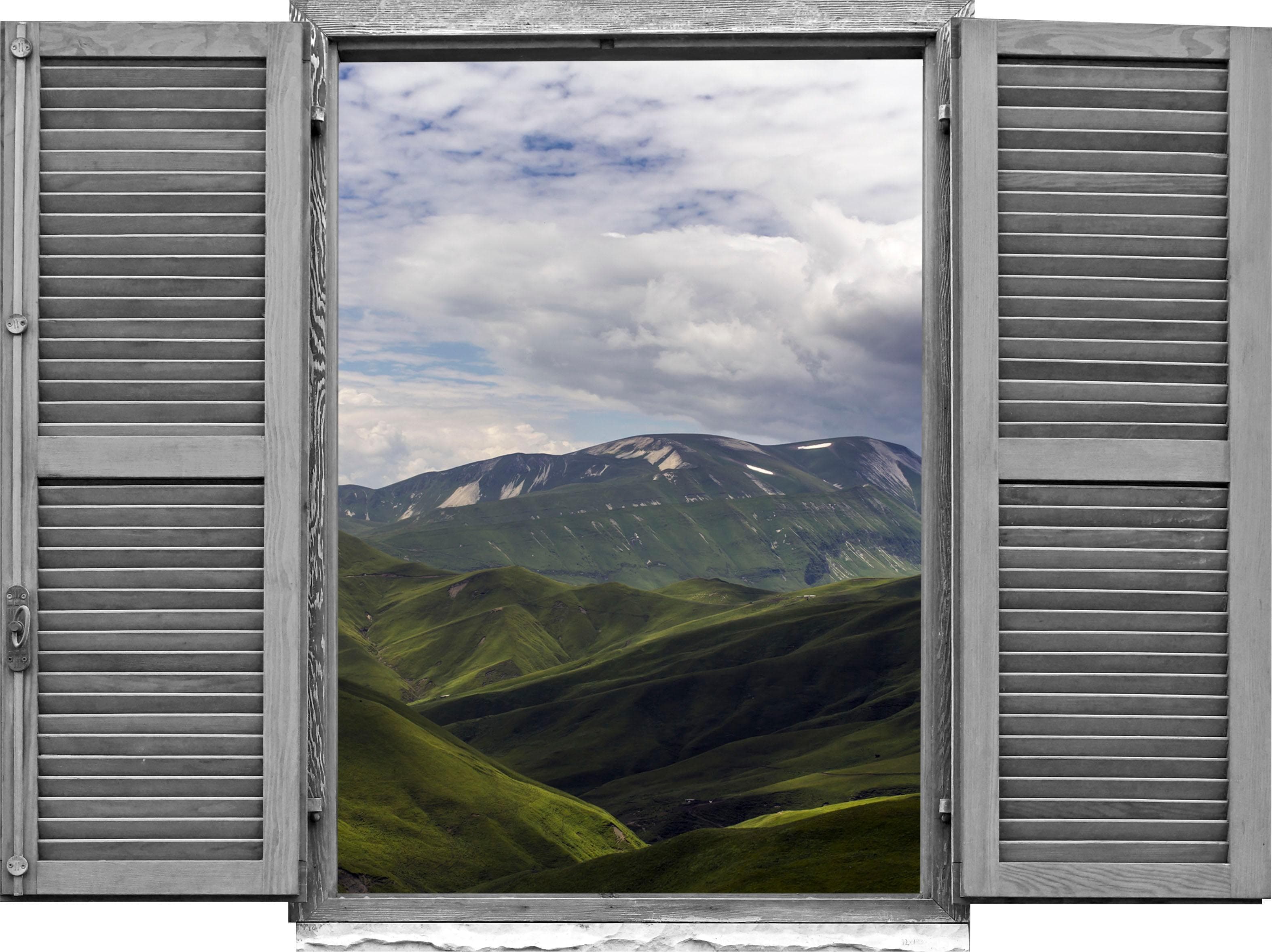 Wandtattoo QUEENCE Landschaft Grün 3D Selbstklebend