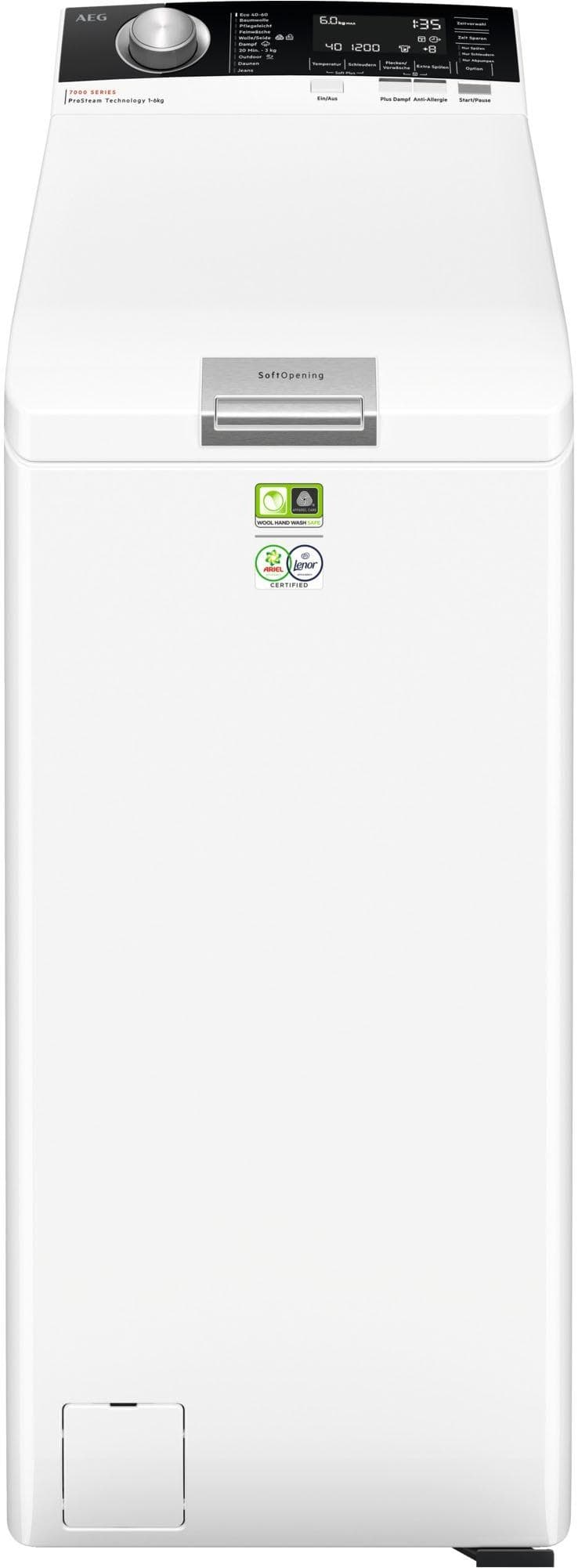 AEG Waschmaschine Toplader LTR7A56STL ProSteam Weiß
