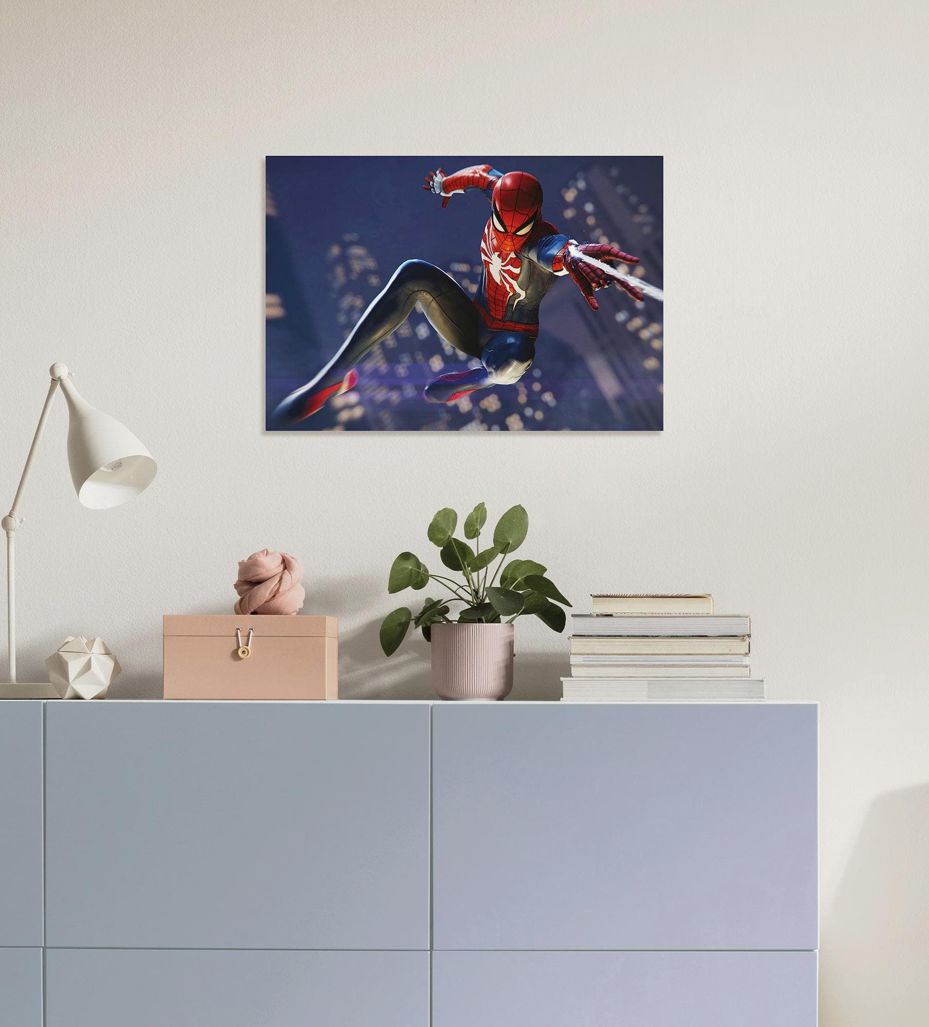 Komar Leinwandbild Spider-Man Web Shoot blau rot 60x40 cm