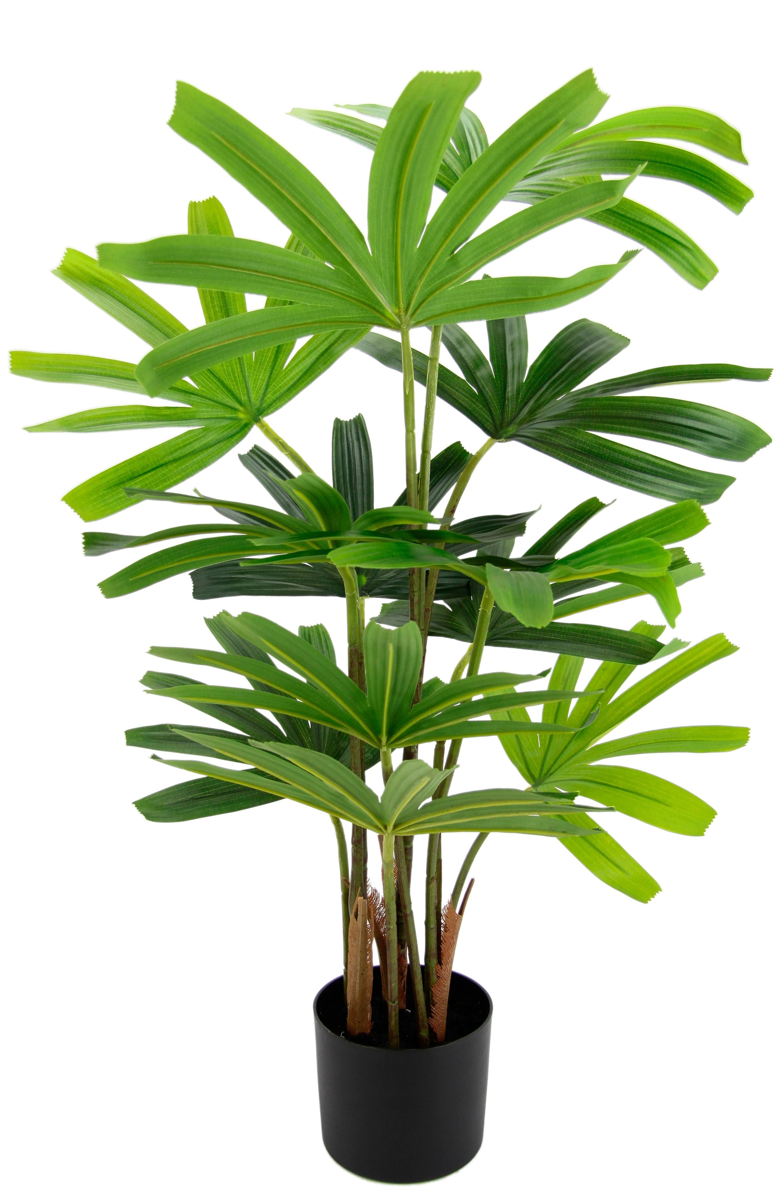 I.GE.A. Kunstbaum Palme Rhapis grün Steckenpalme im Topf