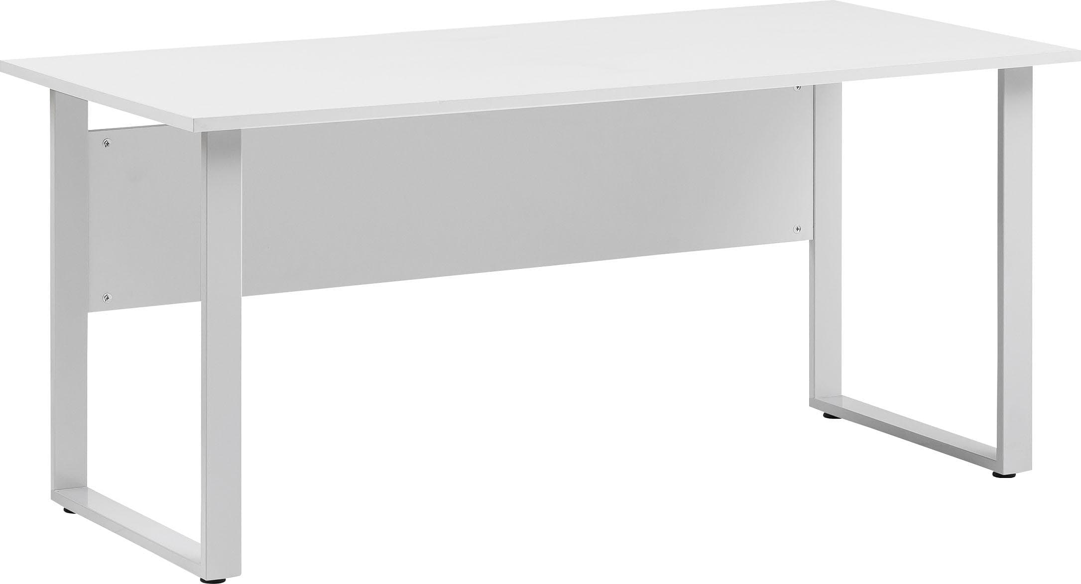 Schildmeyer Schreibtisch Serie 1500 Grau Silber Kufengestell