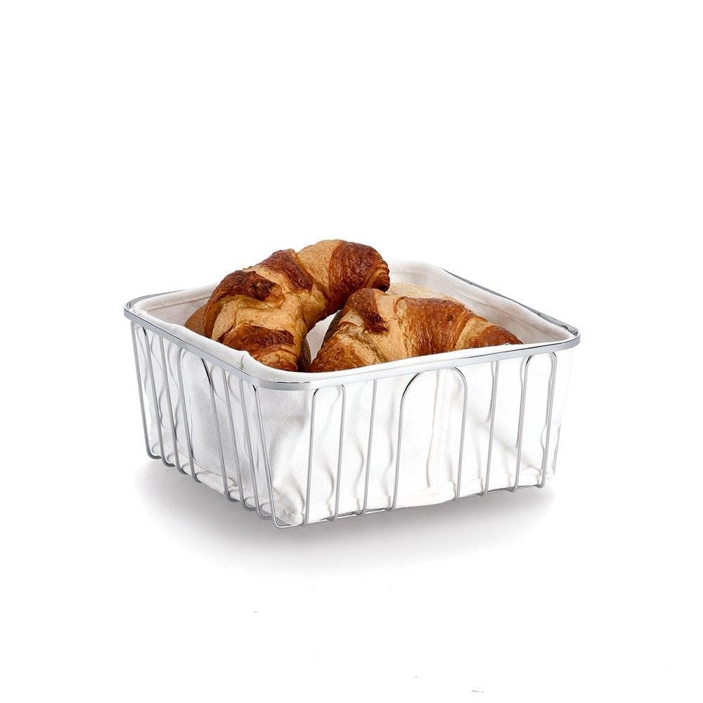 ZELLER Brotkorb Silber mit Baumwollbeutel