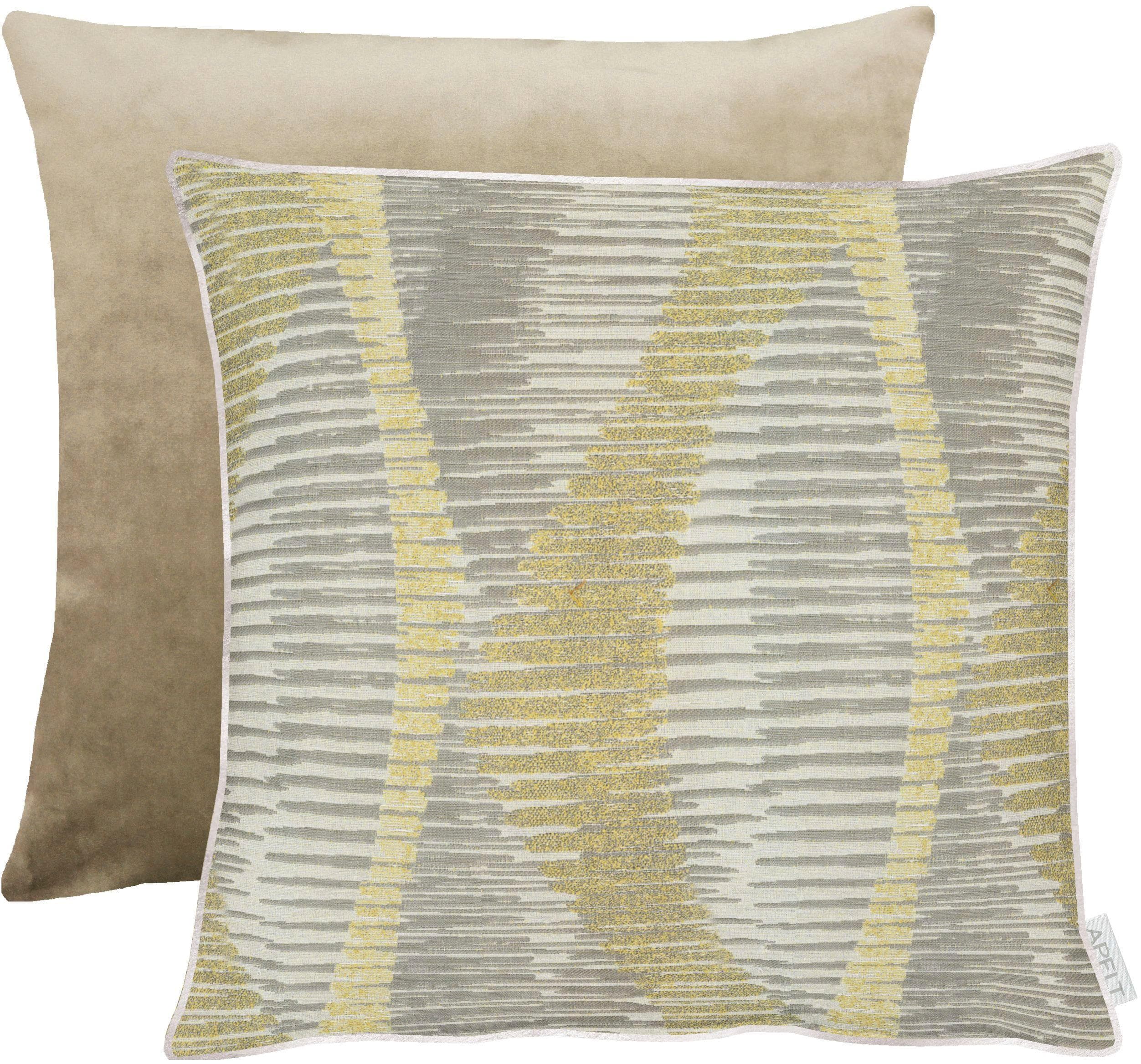 APELT Dekokissen Phoenix Beige Jacquard Wendekissenhülle 46x46 cm