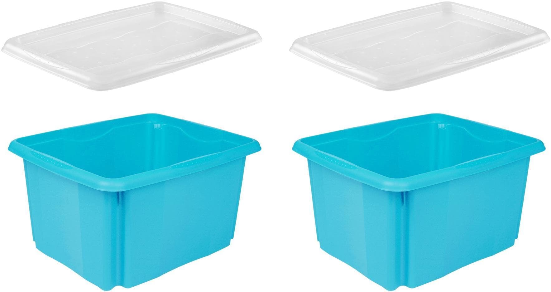 keeeper Organizer emil Aufbewahrungsbox Blau 24L mit Deckel