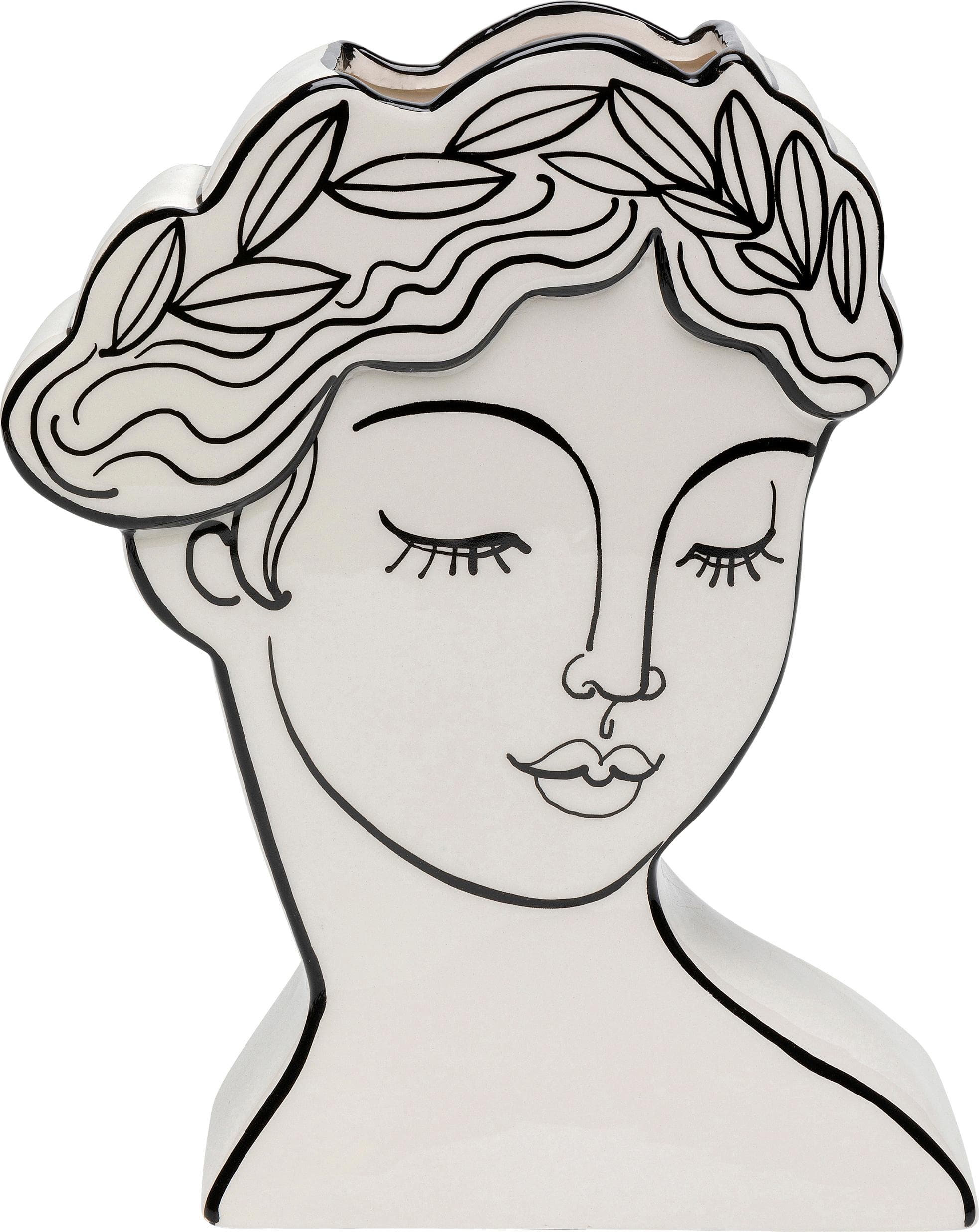 KARE DESIGN Tischvase Favola Lady Schwarz Dolomit