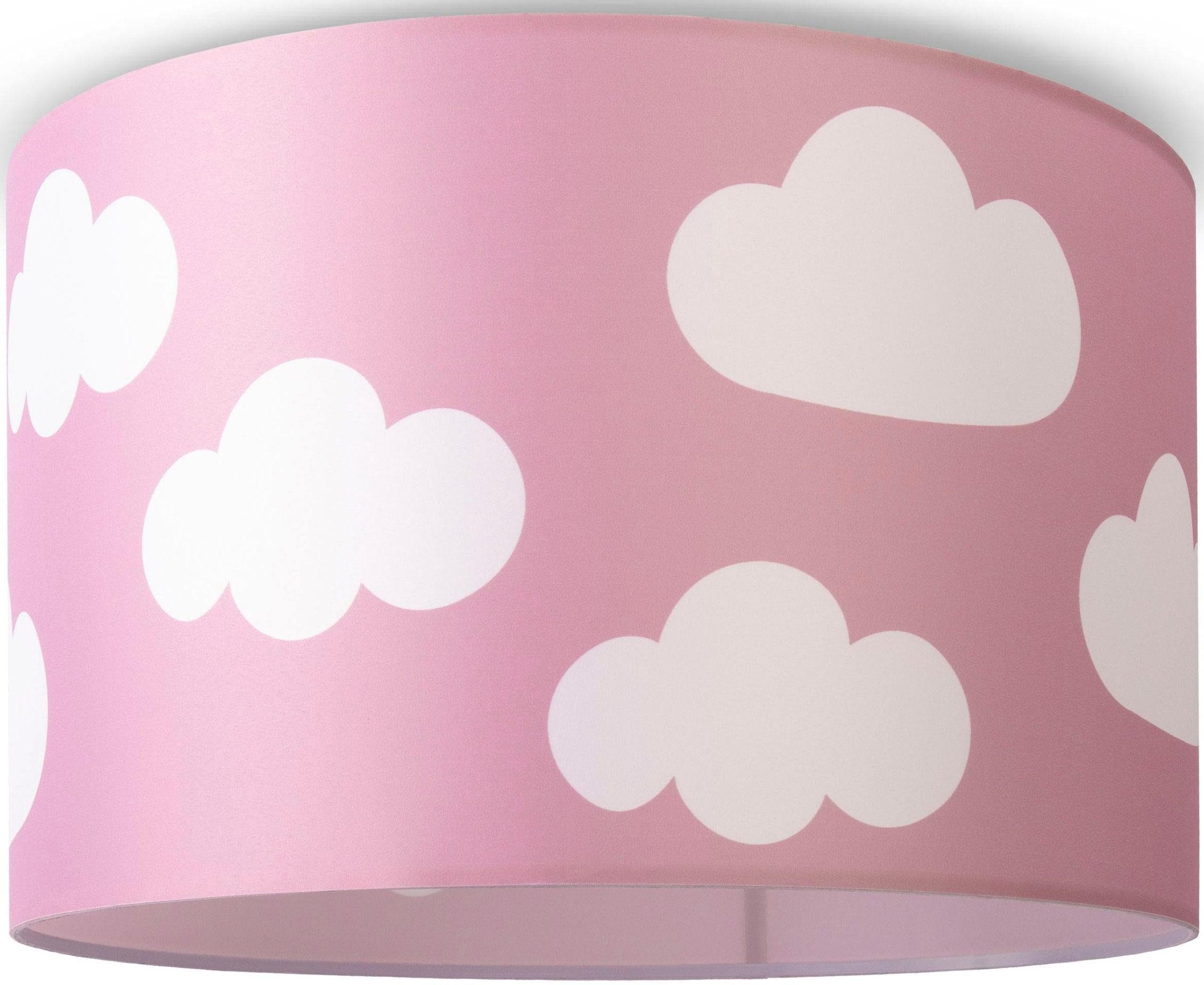 Paco Home Deckenleuchte Hugo Cosmo Wolke Stoffschirm Rund E27