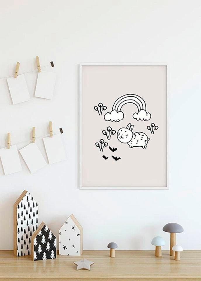 Bild KOMAR Scribble Bunny bunt Wandbild Kinderzimmer