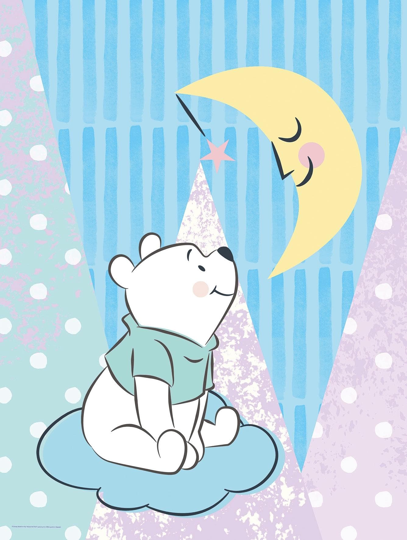 KOMAR Bild Winnie the Pooh Moon bunt Wanddekoration Kinderzimmer
