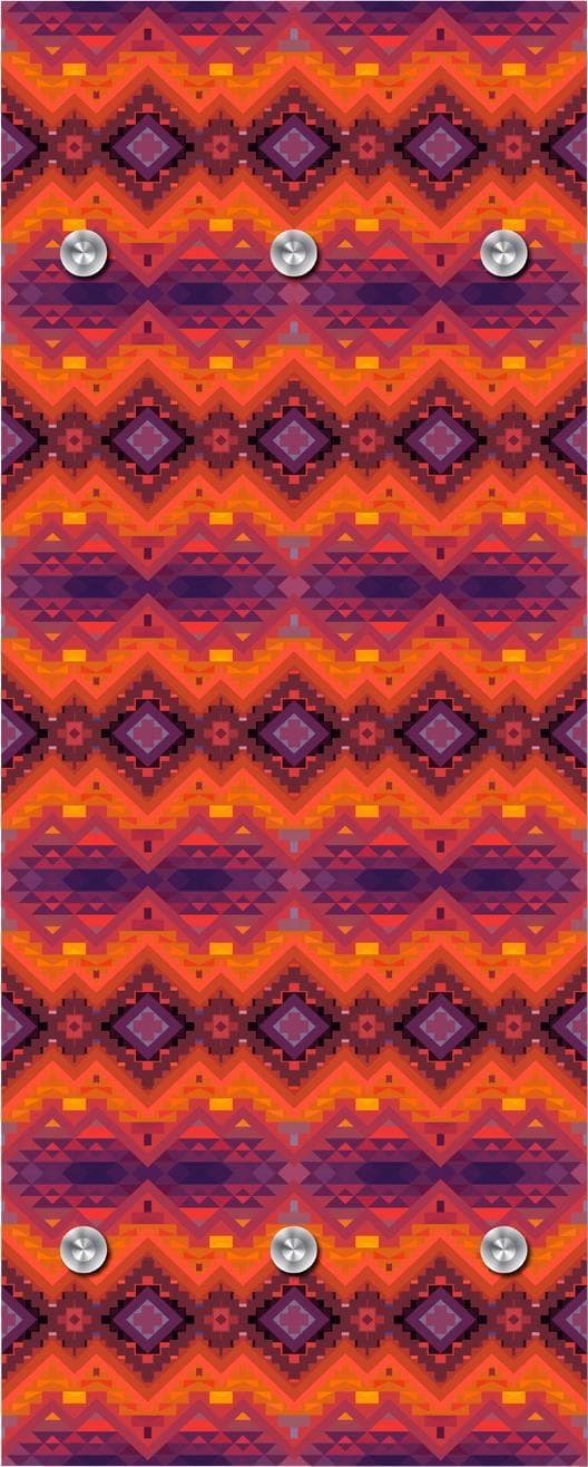 QUEENCE Garderobenleiste Orientalisches Muster Orange mit 6 Haken