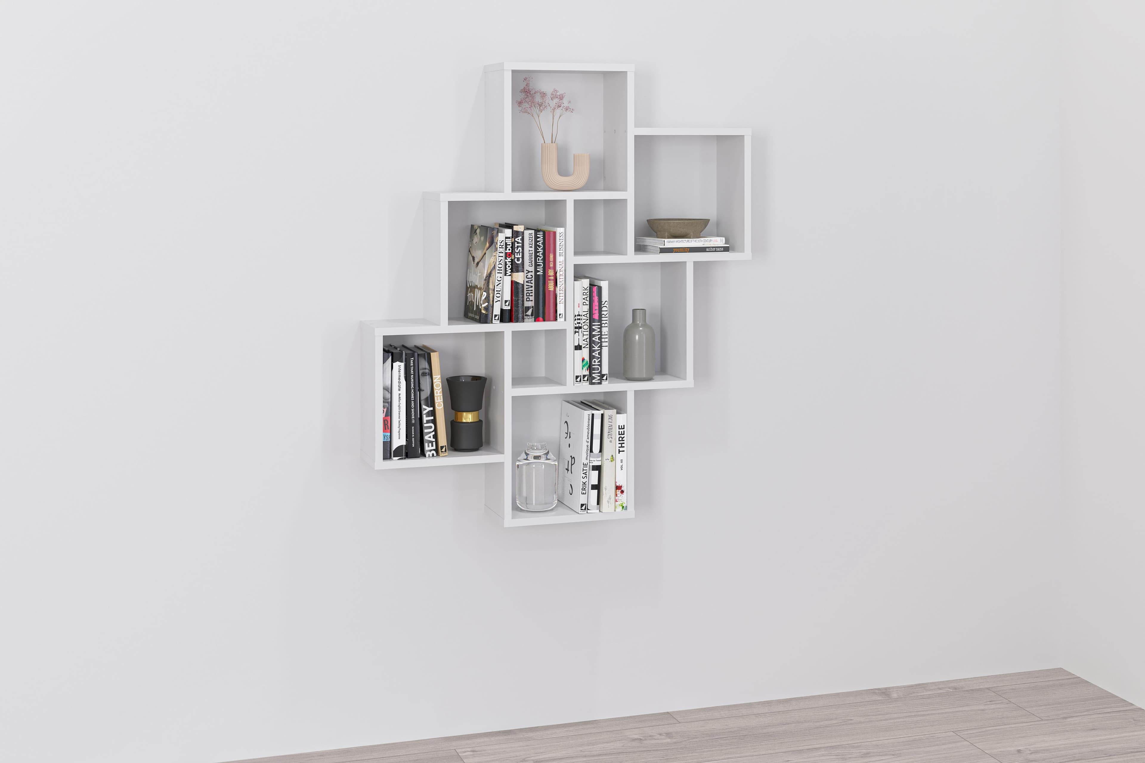 FMD Wandregal Laurio 2 Weiß Modernes Design