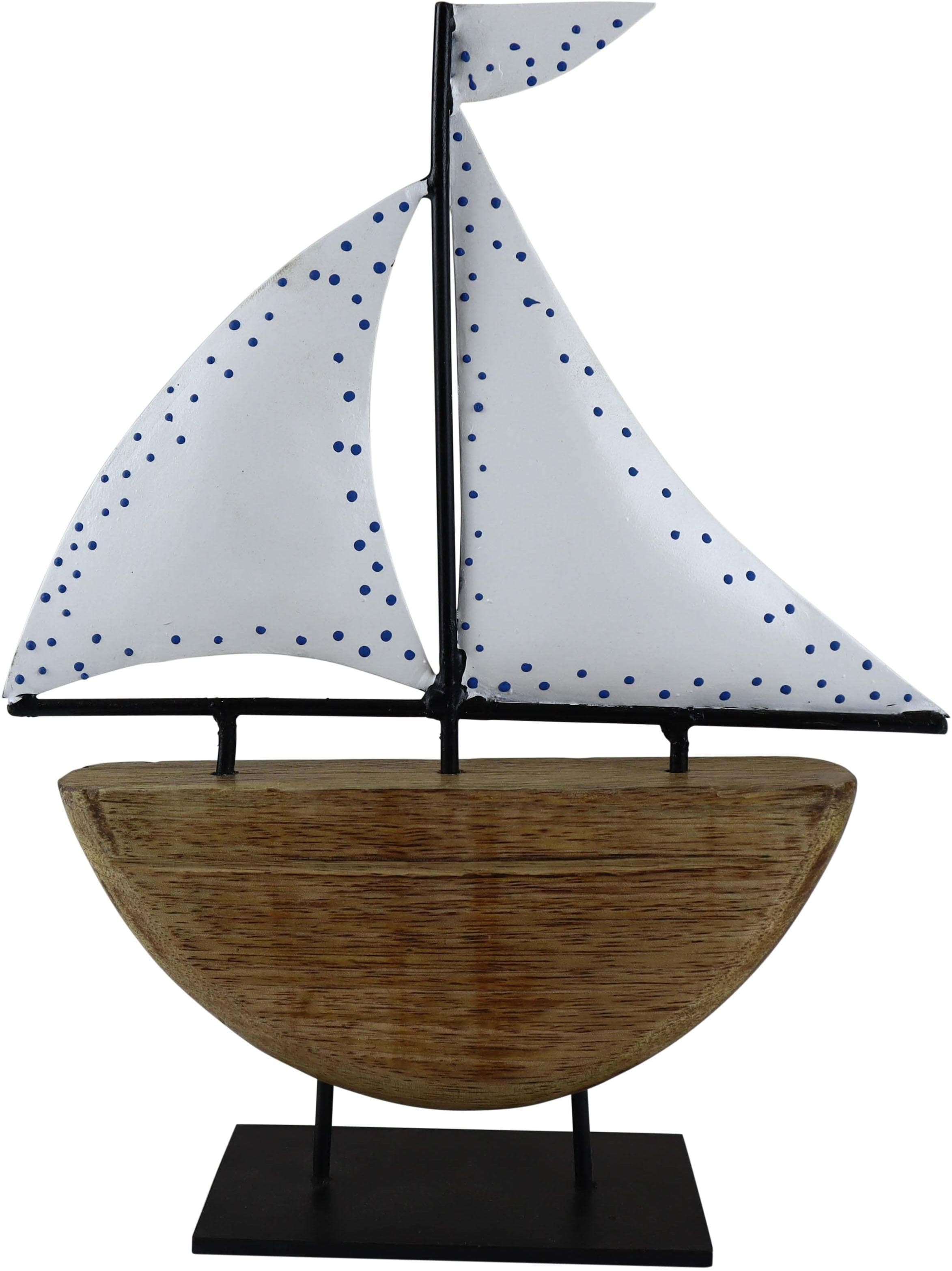 AM DESIGN Dekofigur Schiff braun Holzwerkstoff Metall