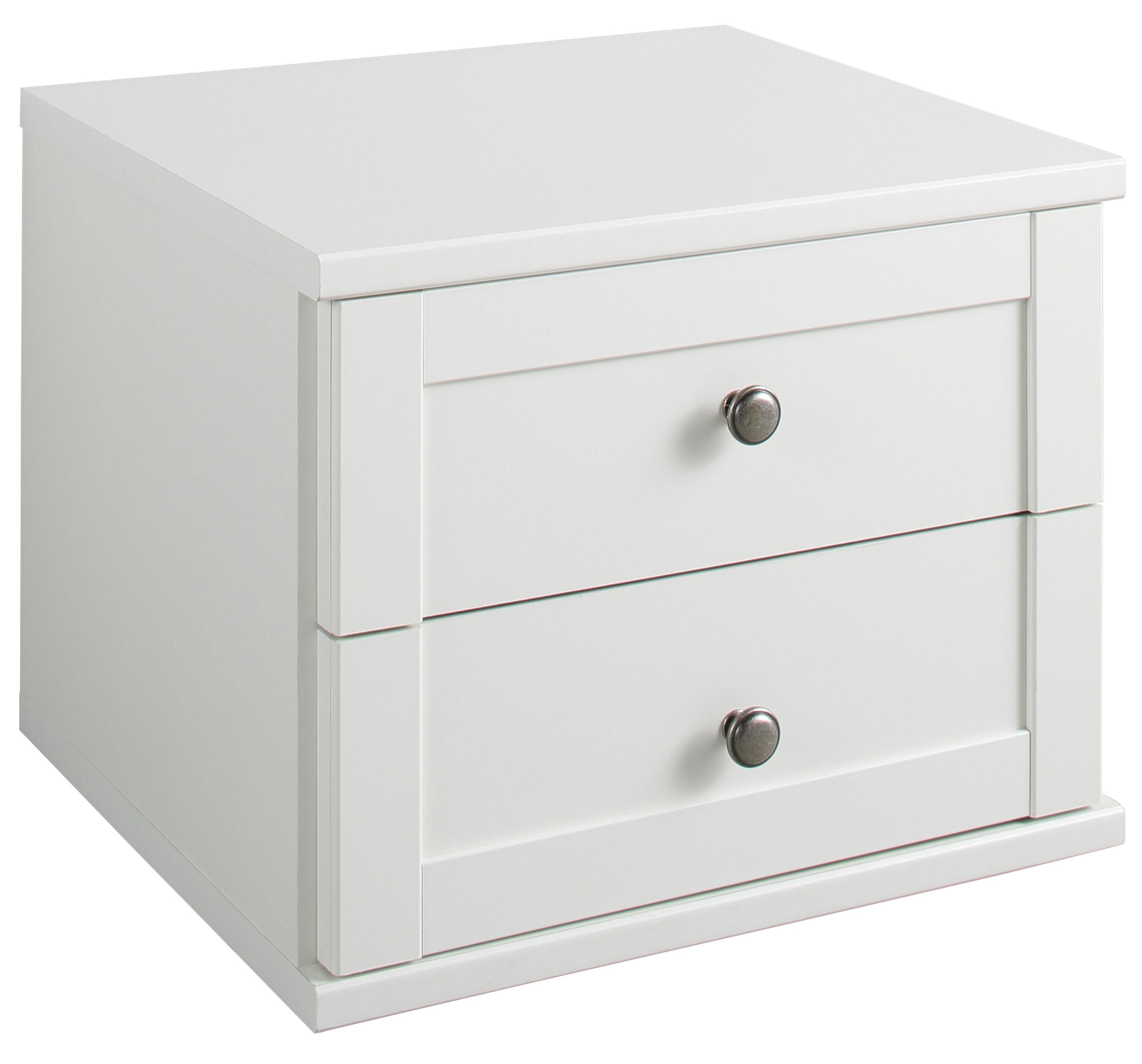 Nachtkonsole mit Schubladen in Weiß