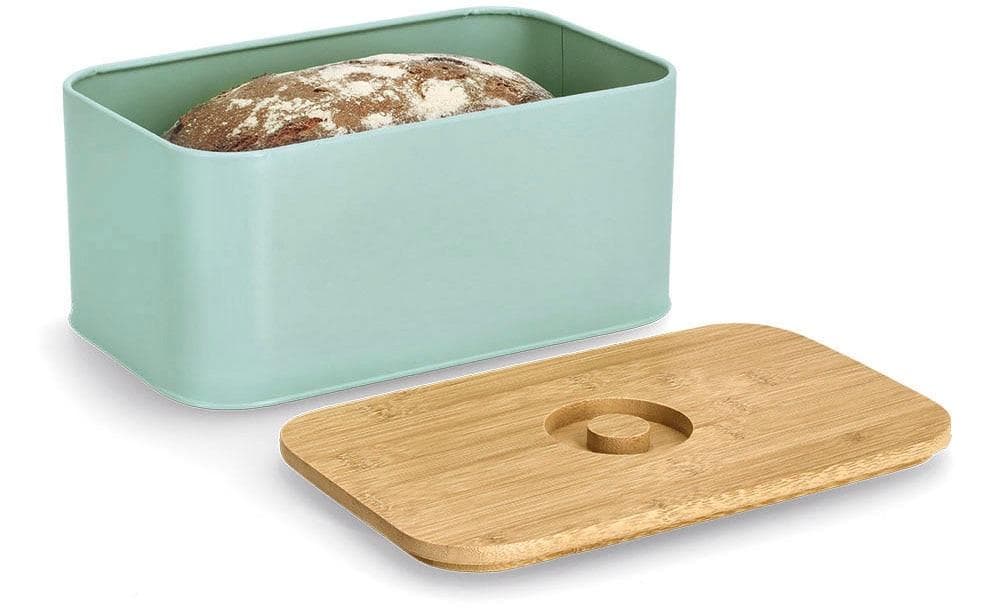 ZELLER Brotkasten Bambus Eisen Modern Mint Beige