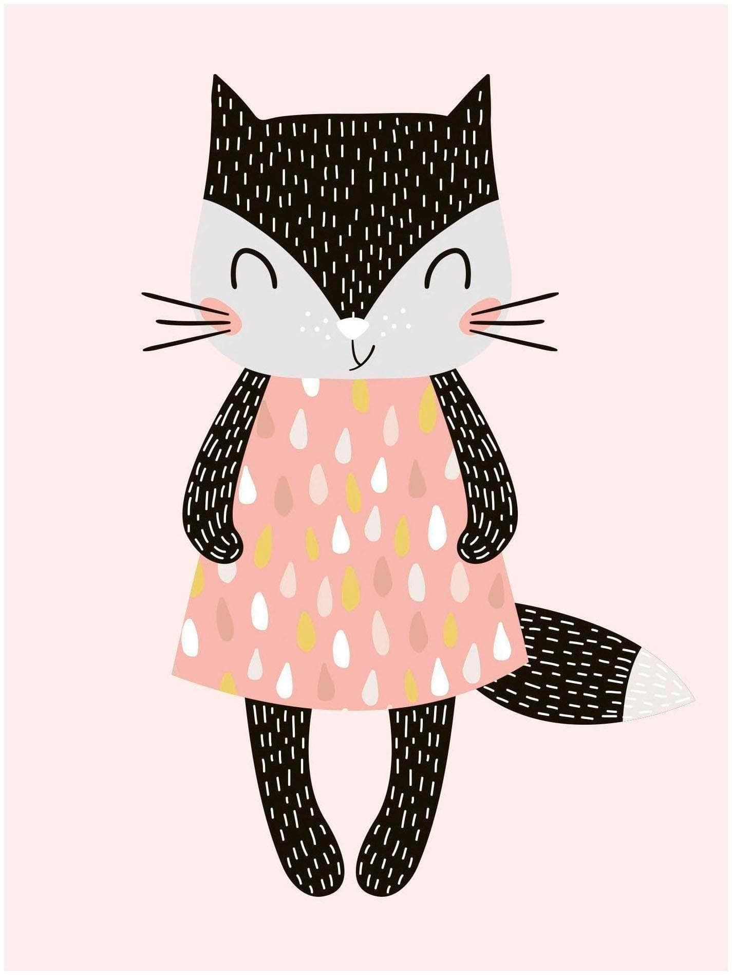 Lüttenhütt Leinwandbild Katze Rosa 30x40 cm