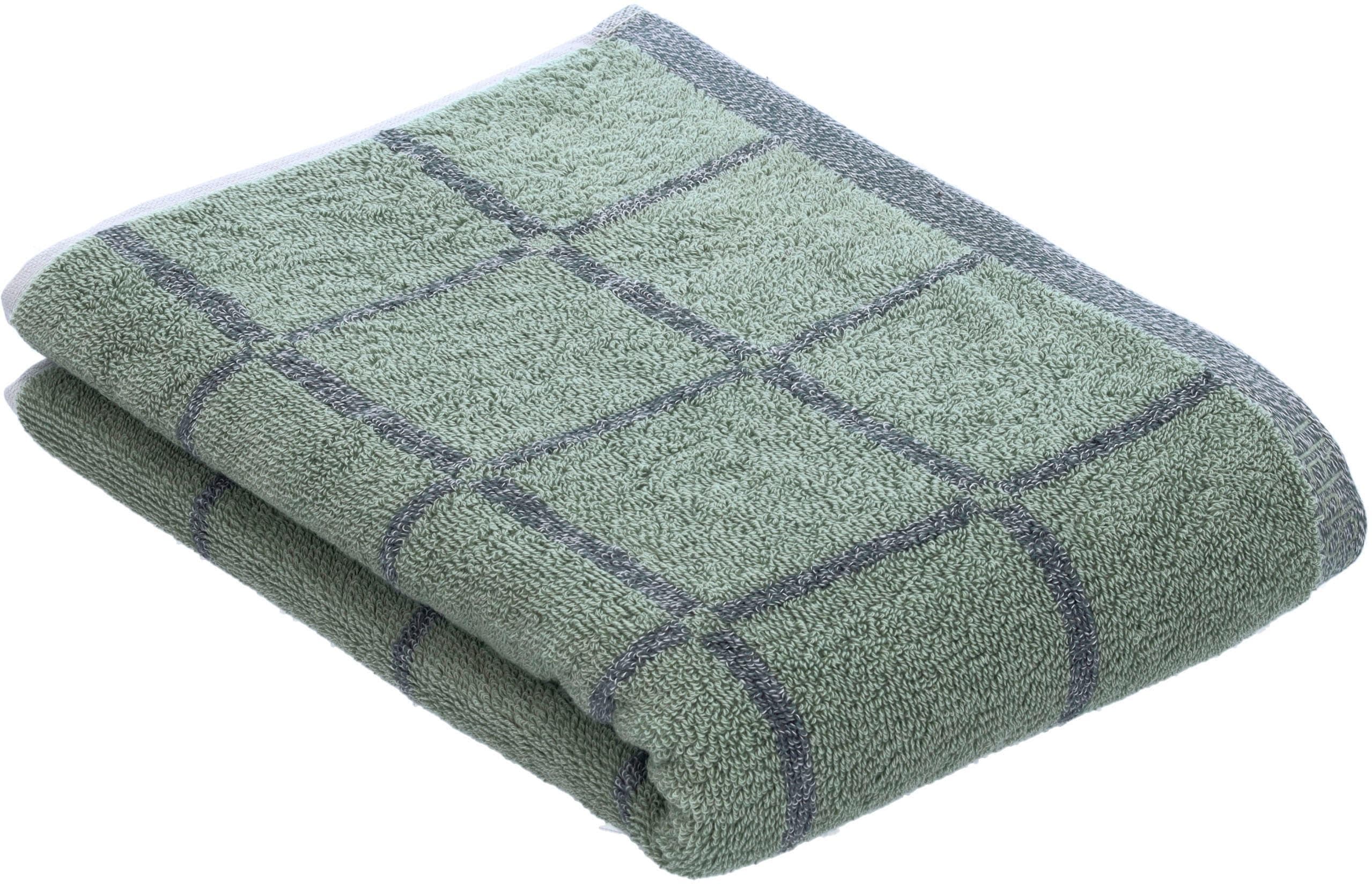ESPRIT Duschtuch Melange Cube Soft Grün Jacquard