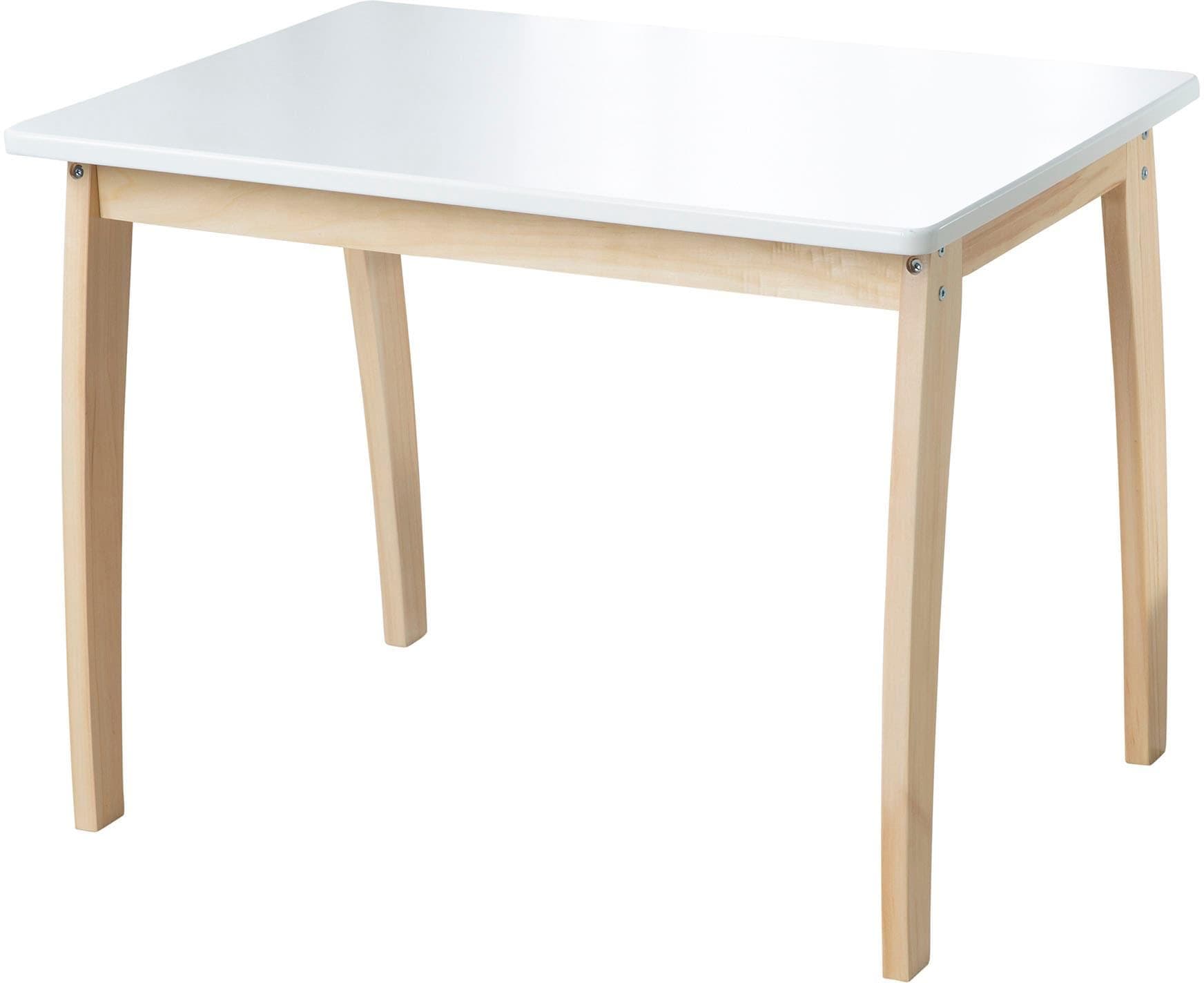 roba® Kindertisch Weiß Massivholz MDF 76x52 cm