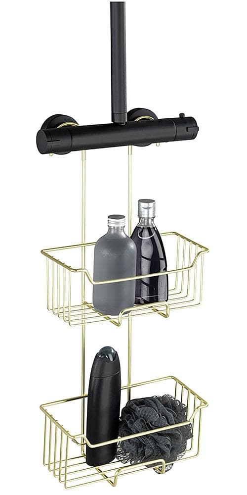 Duschregal WENKO Modell Milo Gold Edelstahl 2 Etagen