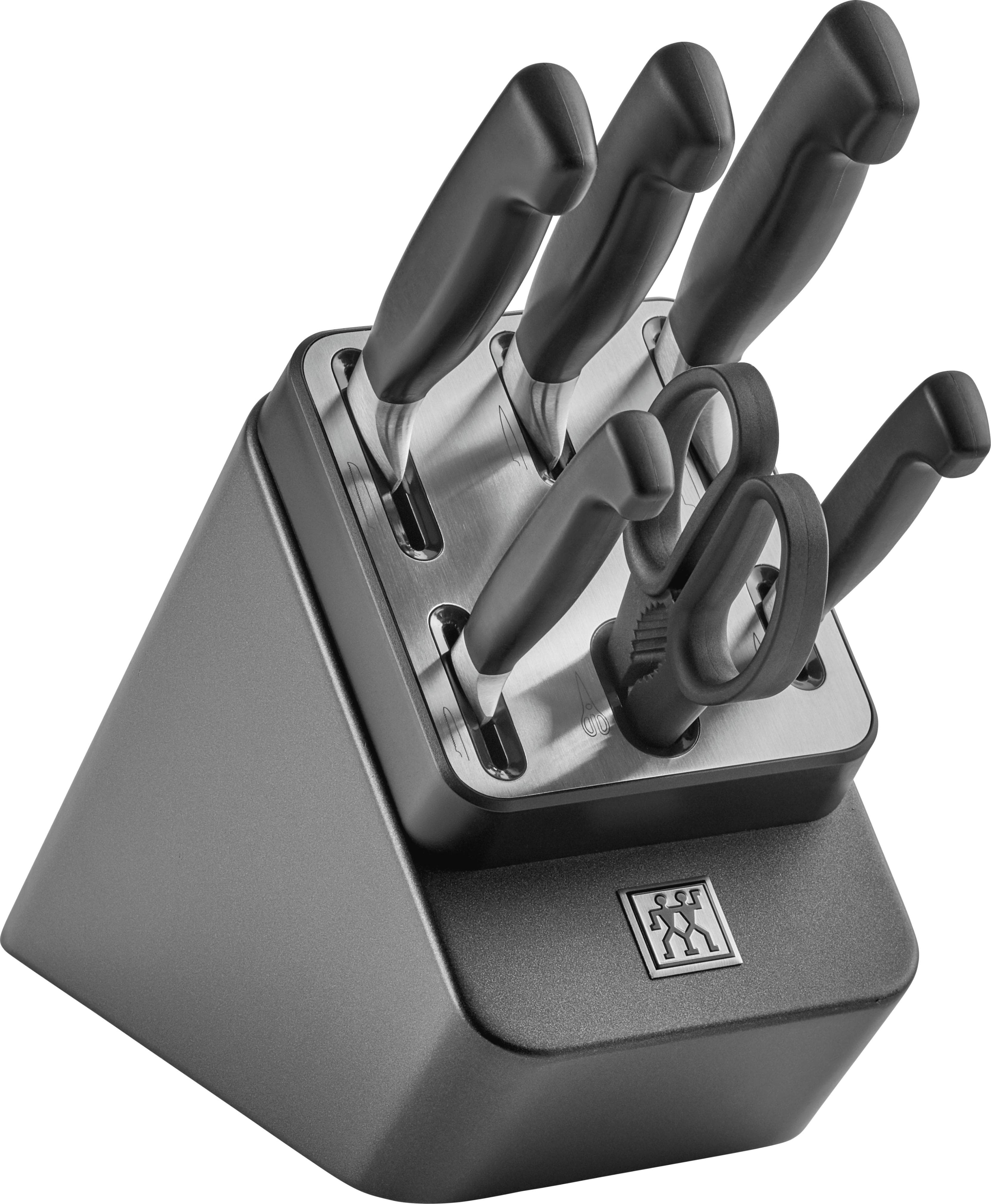 ZWILLING VIER STERNE Messerblock 7-tlg. Anthrazit Selbstschärfend