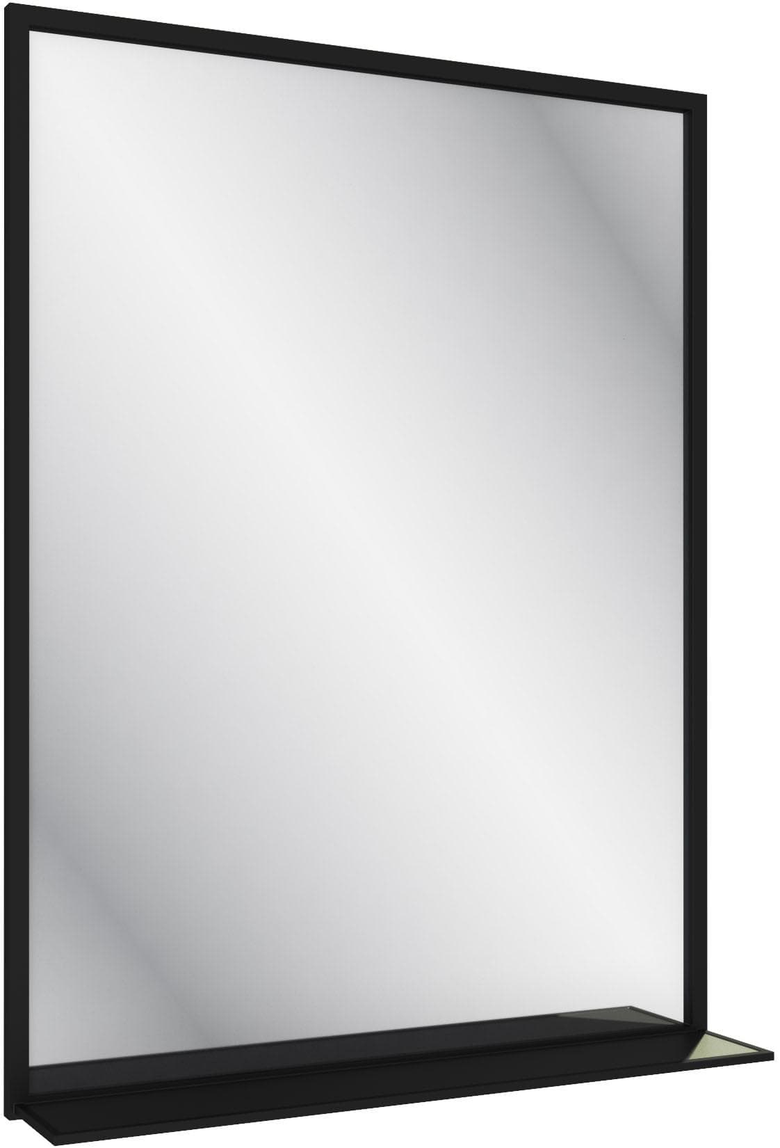 Badspiegel TALOS STEEL Schwarz mit Ablage