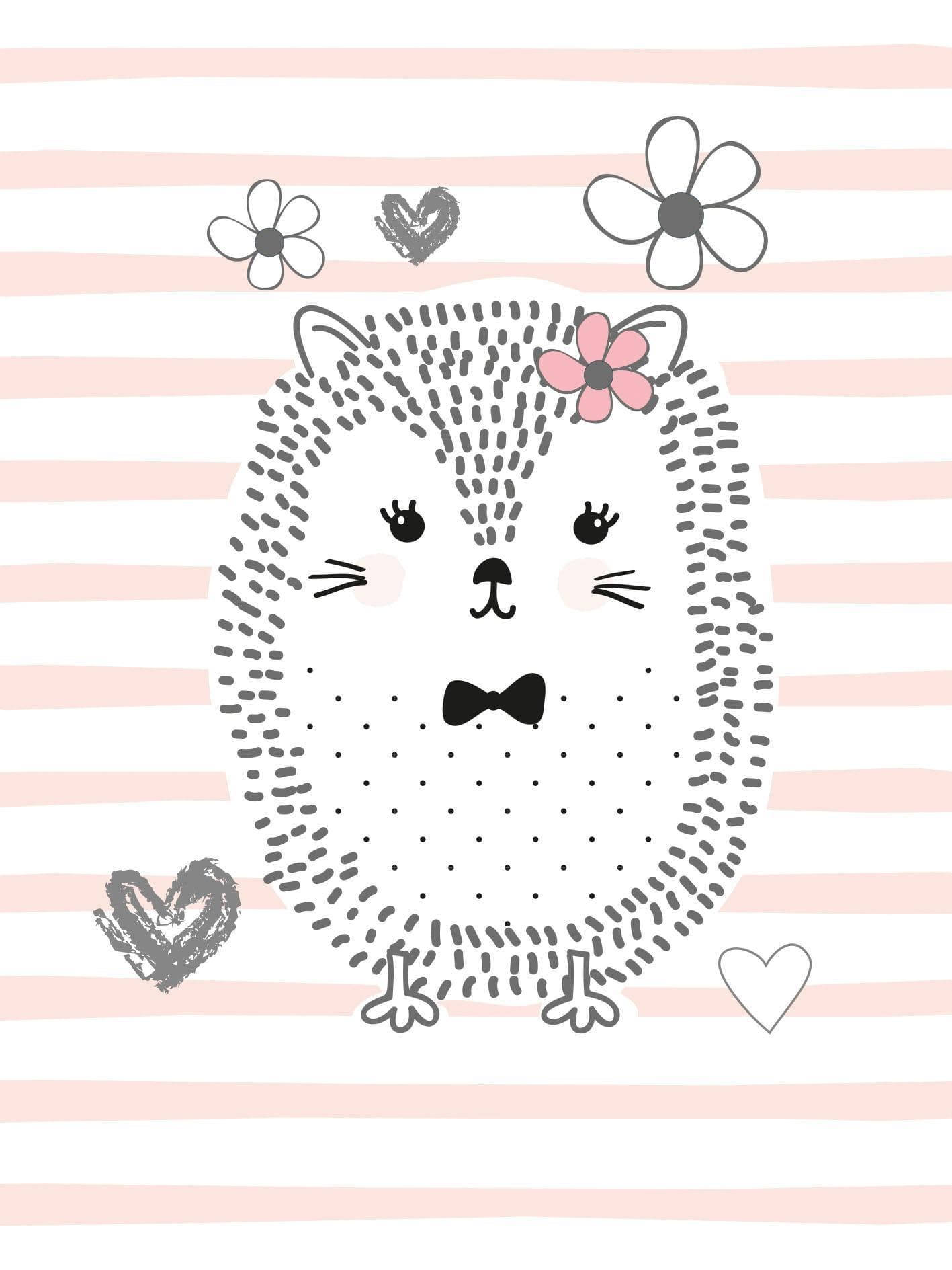 Lüttenhütt Leinwandbild Igel Rosa 30x40 cm