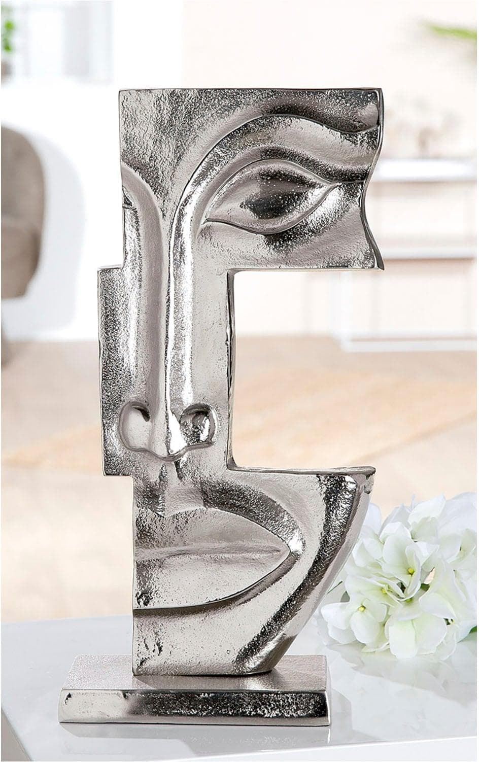 Casablanca by Gilde Fantasy-Figur Skulptur Gesicht Big Lips Aluminium