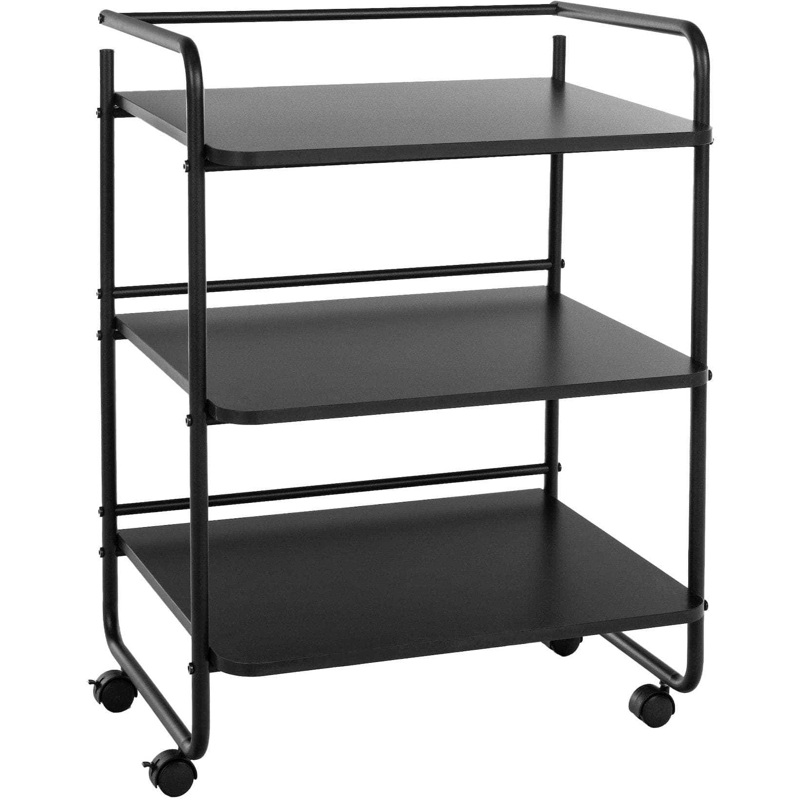 CLP Rollwagen PL902 Gerätewagen auf Rollen Kosmetikwagen mit drei Ablageflächen aus Holz