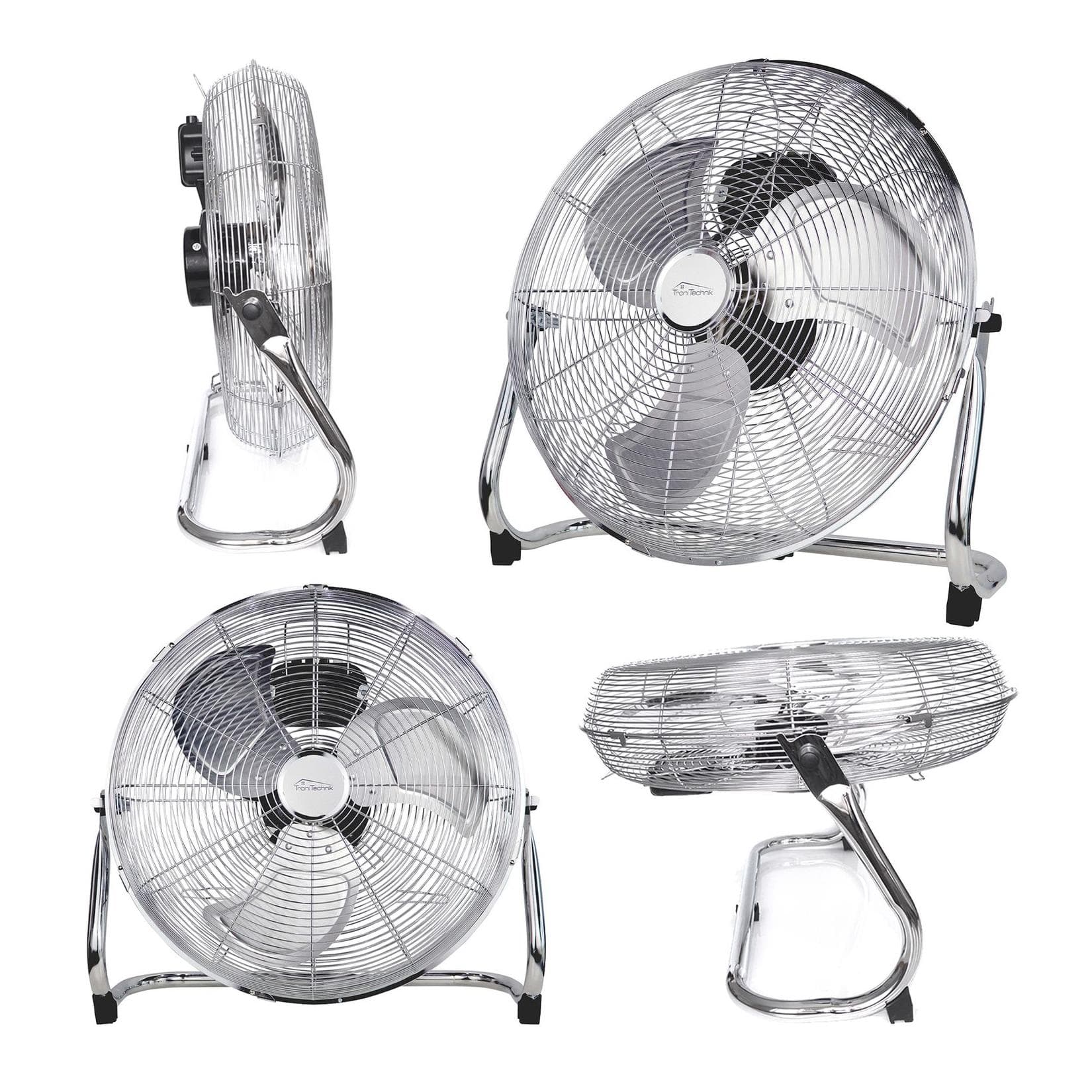 TroniTechnik® Bodenventilator Windmaschine mit drei Geschwindigkeitsstufen 100W, verstellbar