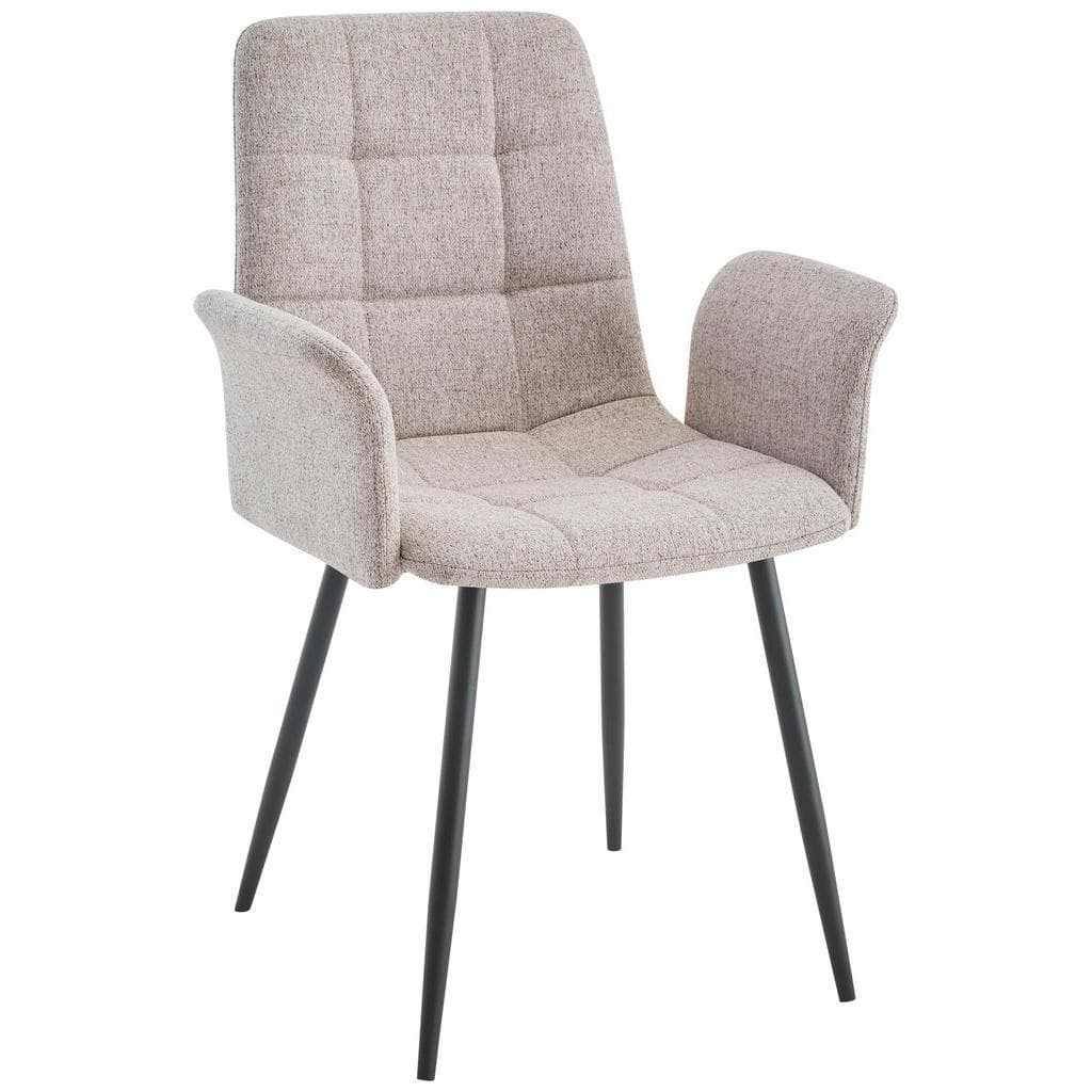 Stylife Armlehnstuhl Taupe Metall Textil
