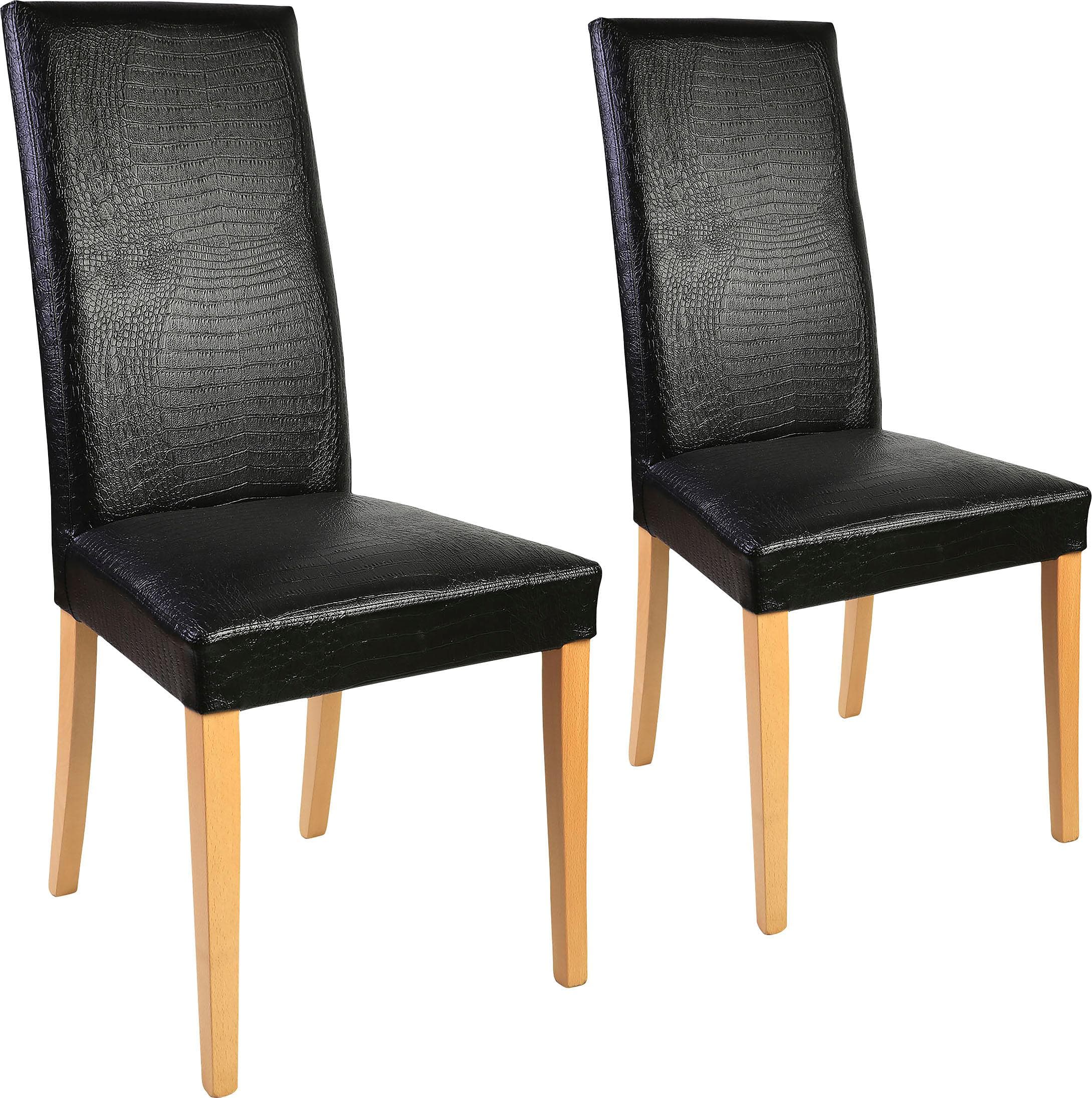 Home Affaire Polsterstuhl Java 2er Set Schwarz Kunstleder