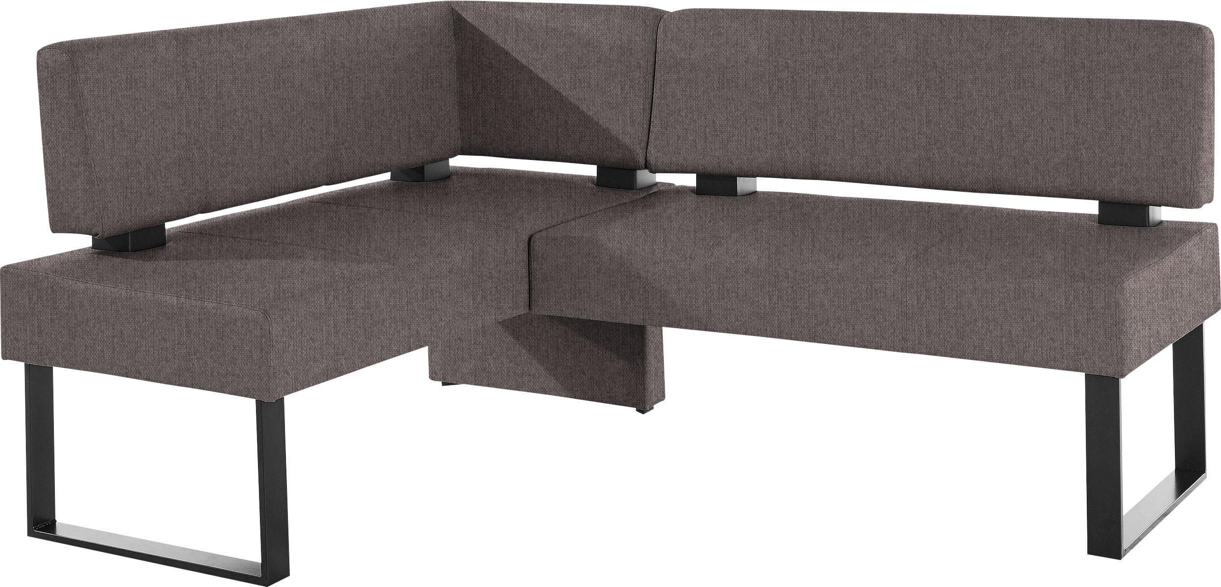 Eckbank OTTO HOME Oliver mit Metallgestell Dunkelbraun Schwarz