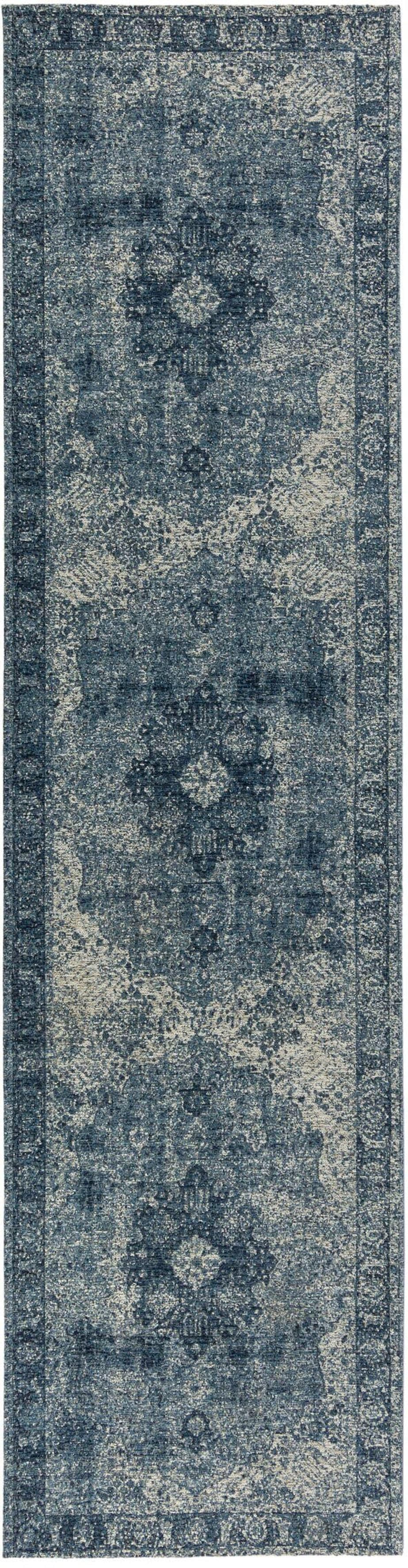 FLAIR RUGS Antique Vintage-Muster Teppich Blau