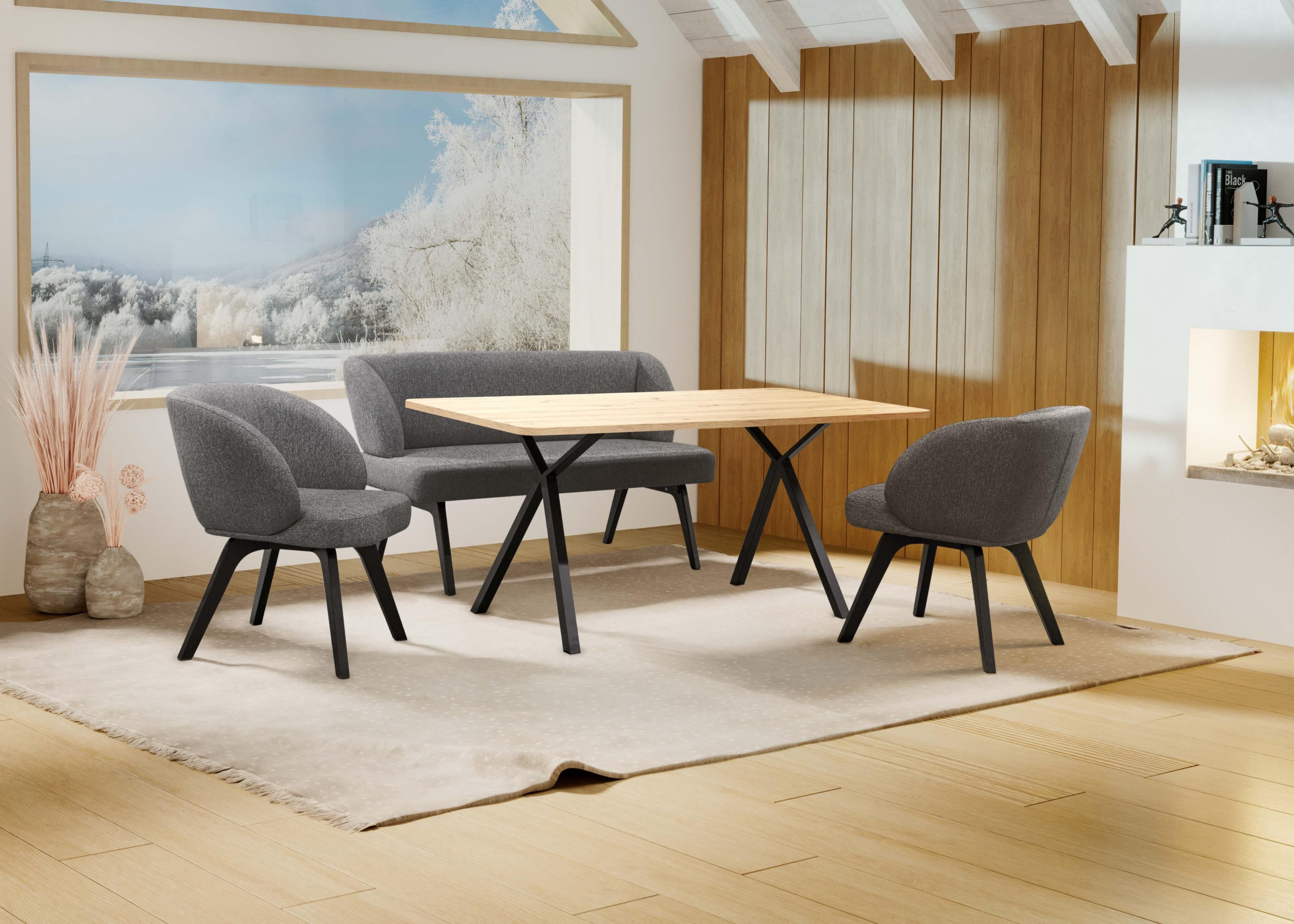 Home Affaire Essgruppe Aretha Esszimmer Set 4-tlg. Polsterbank