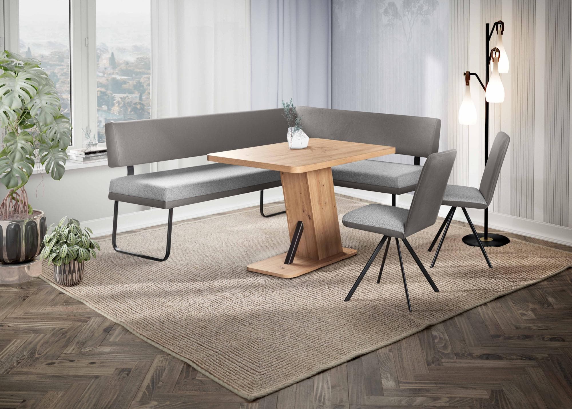HOME AFFAIRE Eckbankgruppe Gabi Essecke Grau/Schwarz
