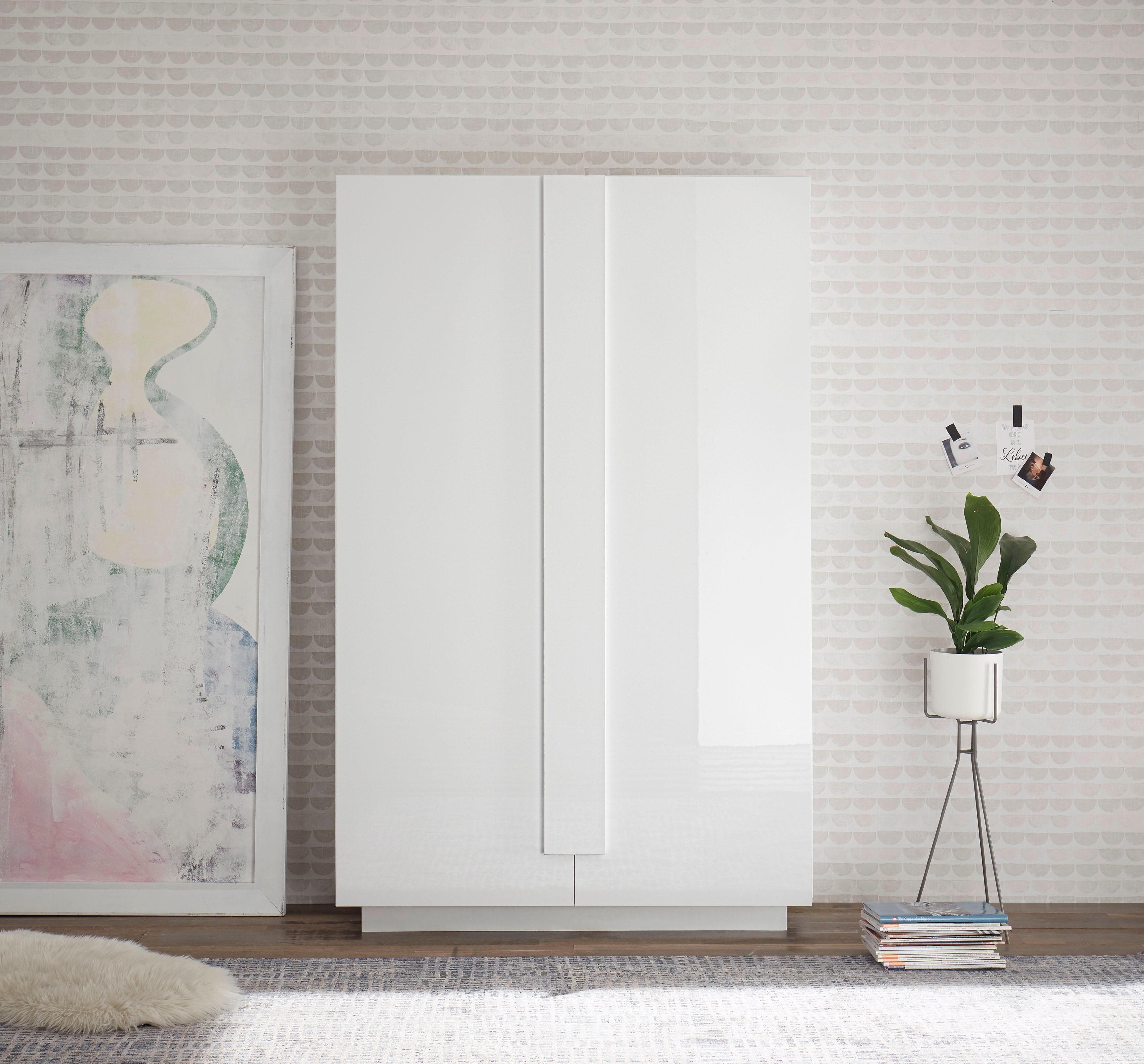 Home Affaire Jupiter Mehrzweckschrank Weiß Hochglanz 2 Türen Soft Closing