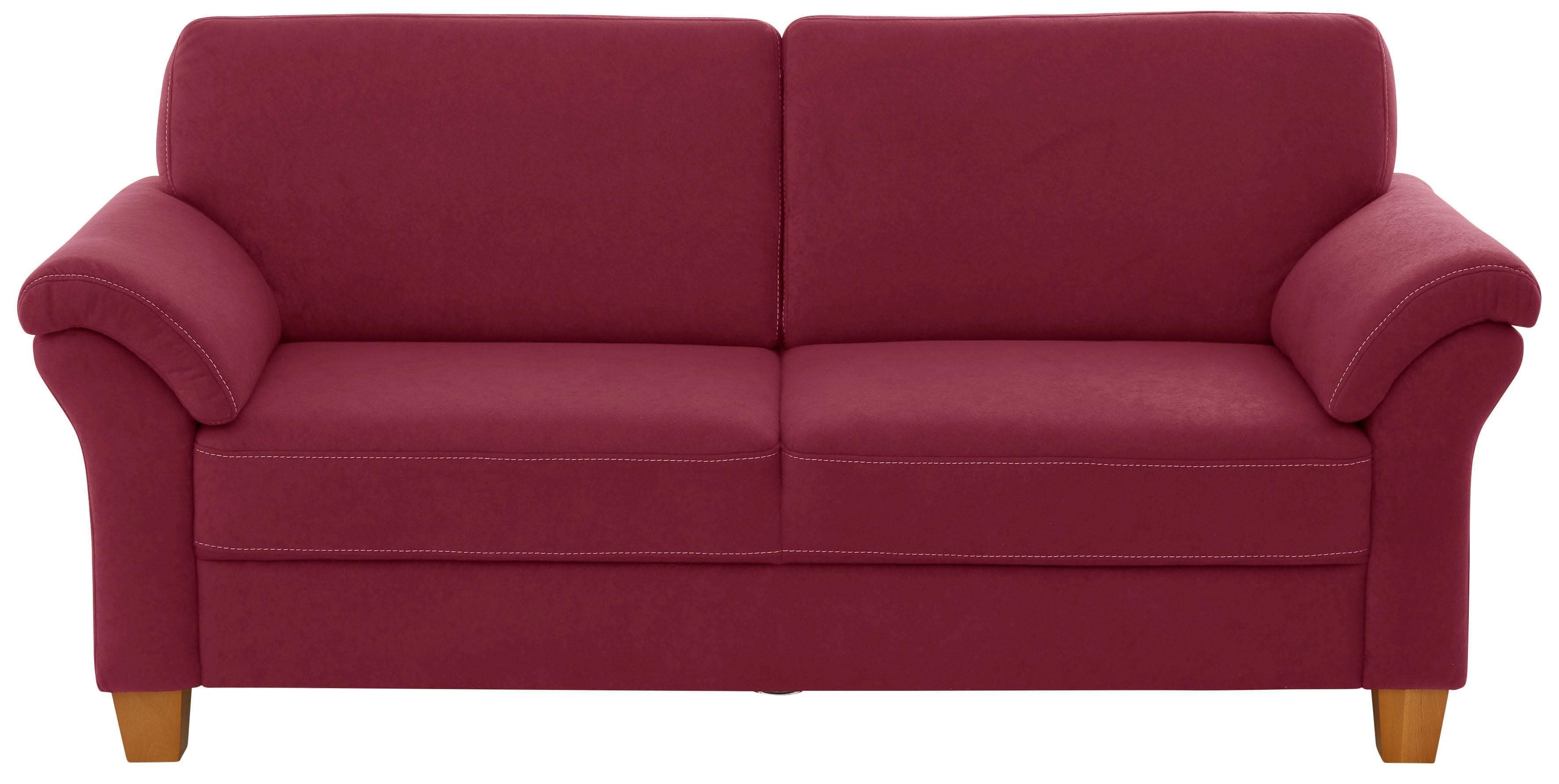 HOME AFFAIRE Borkum 3-Sitzer Sofa Bordeaux Polyester