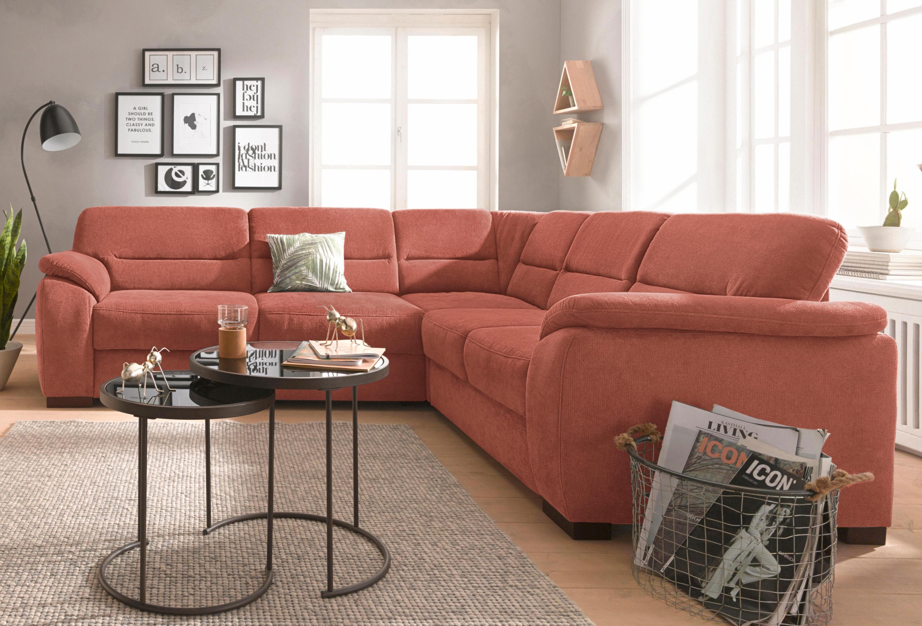 sit&more Ecksofa Montego L-Form mit Bettfunktion und Schubkasten