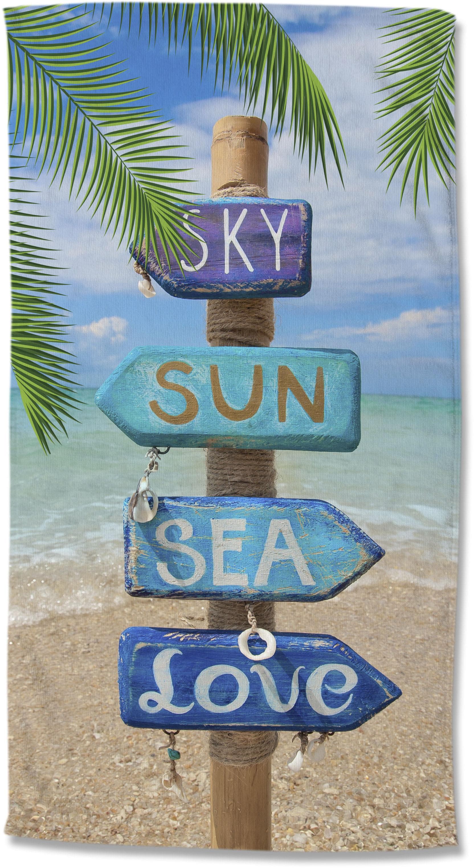 Good Morning Happy Place Velours Strandtuch - Schnelltrocknend & Pflegeleicht