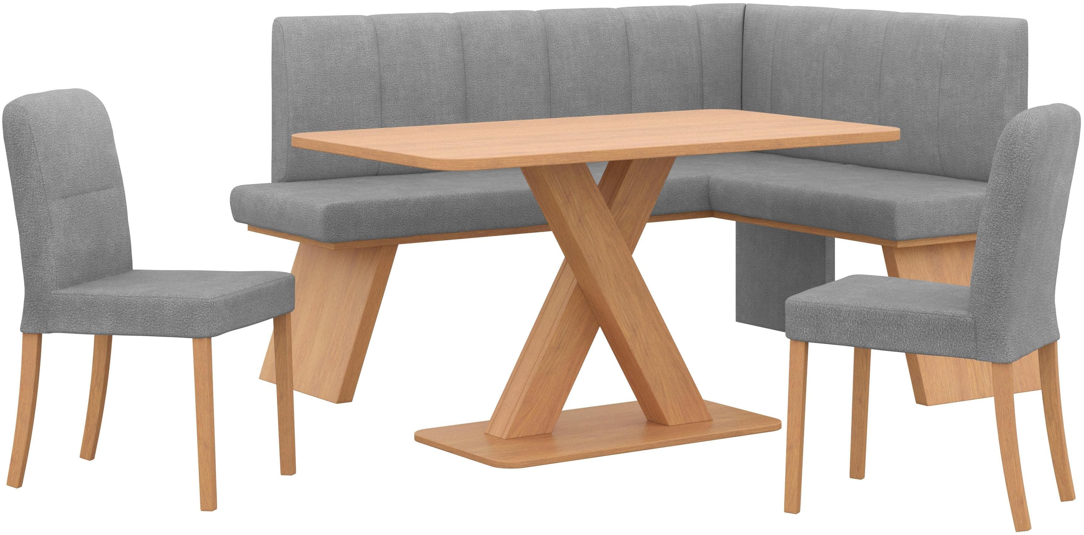 OTTO HOME Eckbankgruppe Nina Grau 4-tlg. mit Tisch